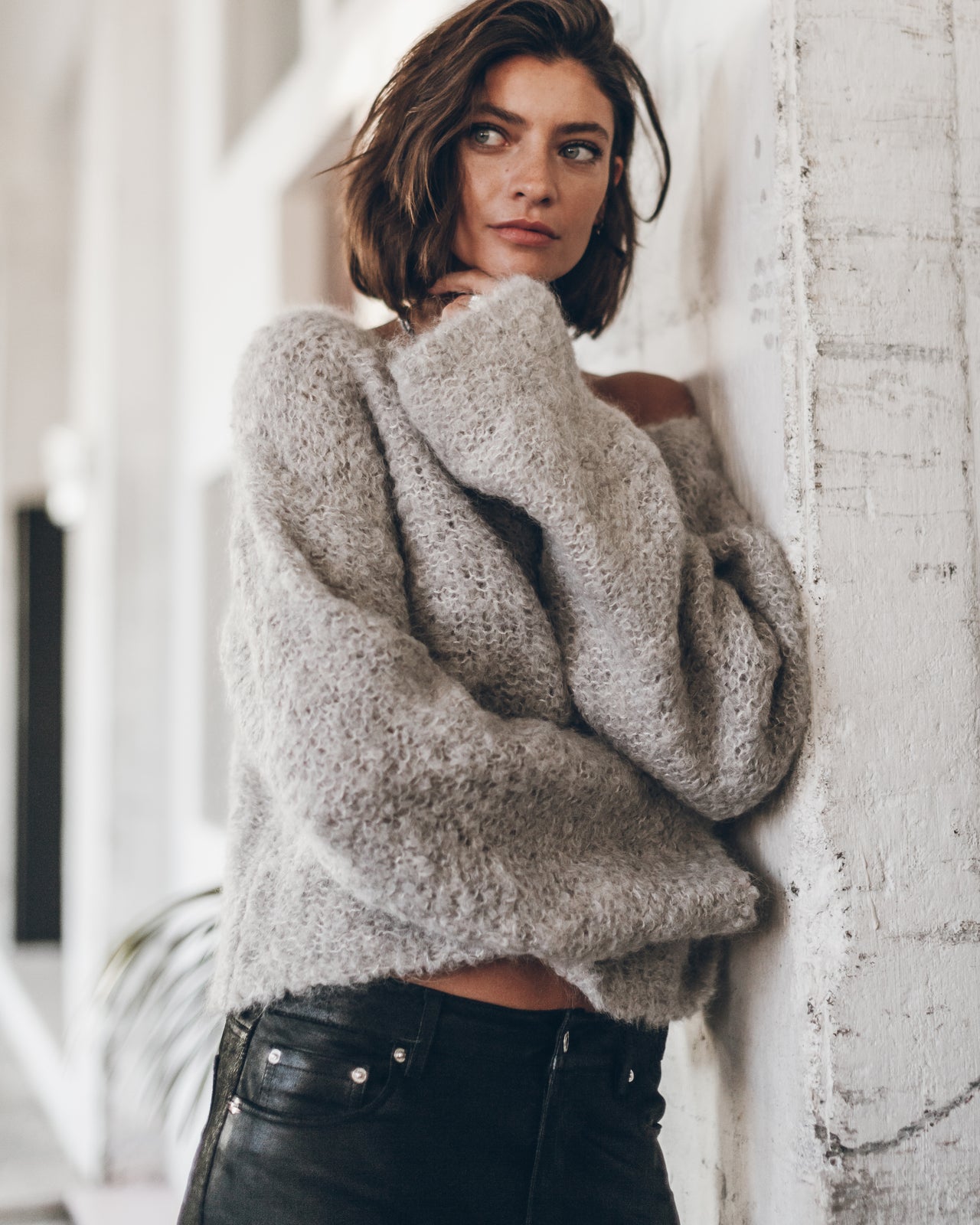 The Light Sherpa Cropped Knitted Sweater