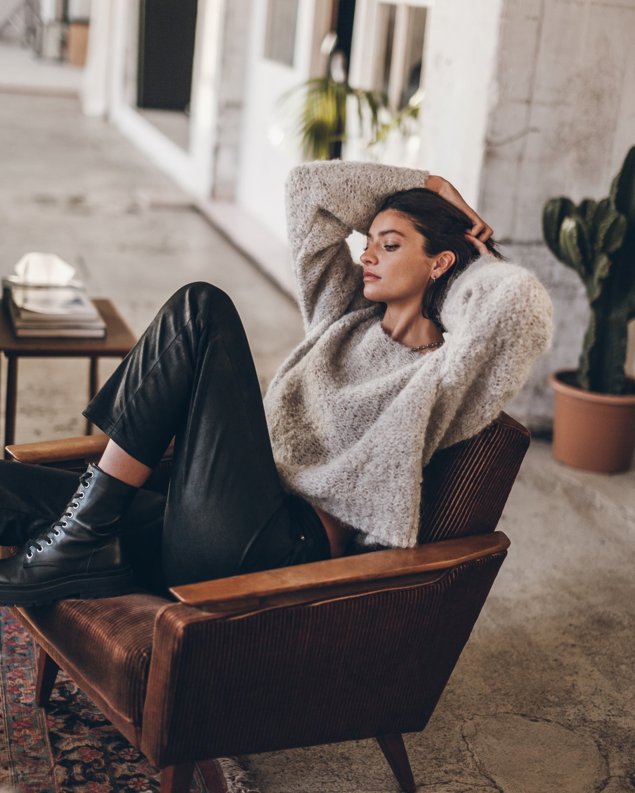 The Light Sherpa Cropped Knitted Sweater