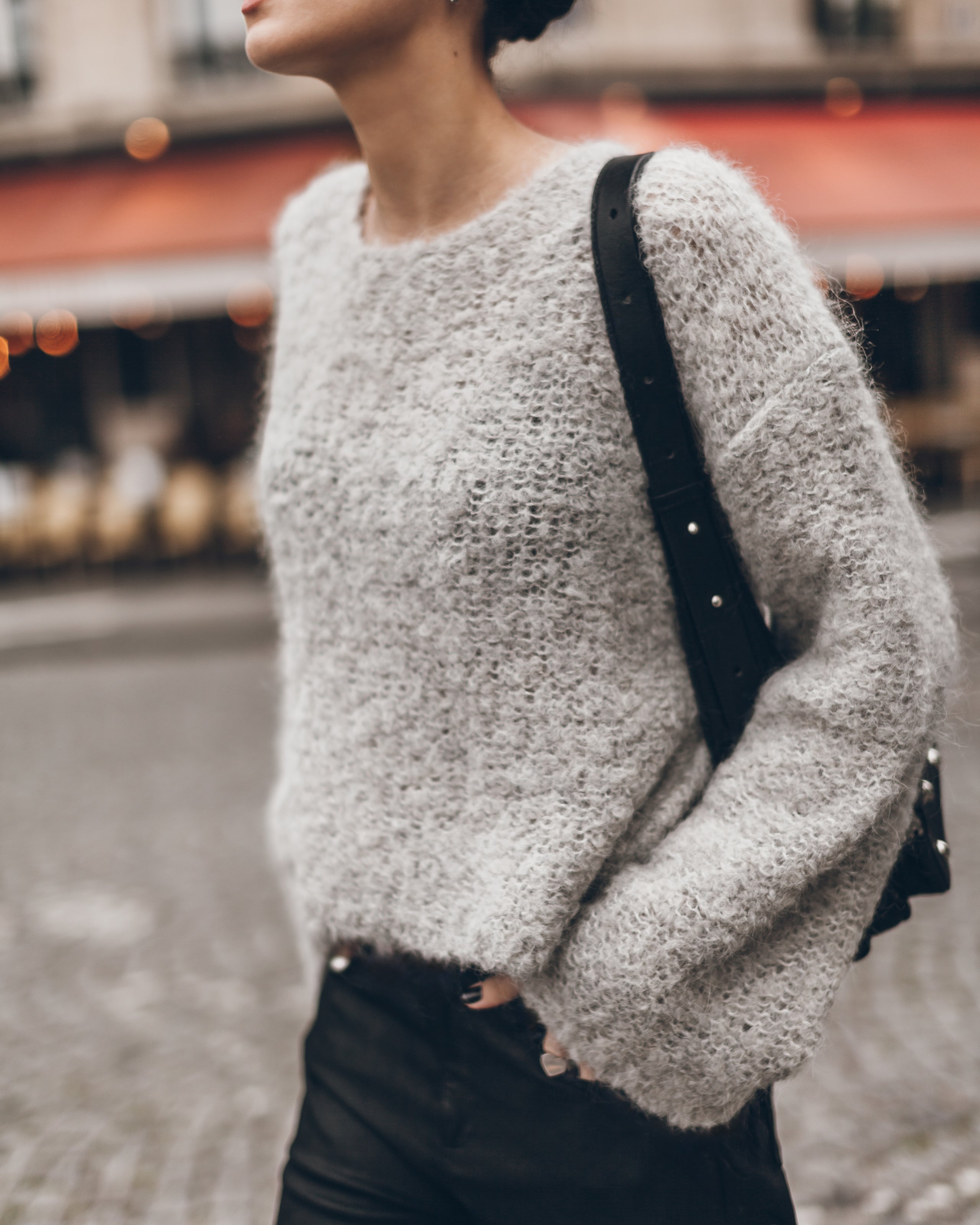 The Light Sherpa Cropped Knitted Sweater