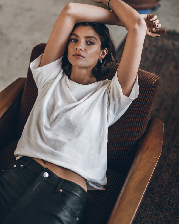 The Off White Dry Cotton Vintage Shirt The Straight Leather Pants Studio Melina - Product photo