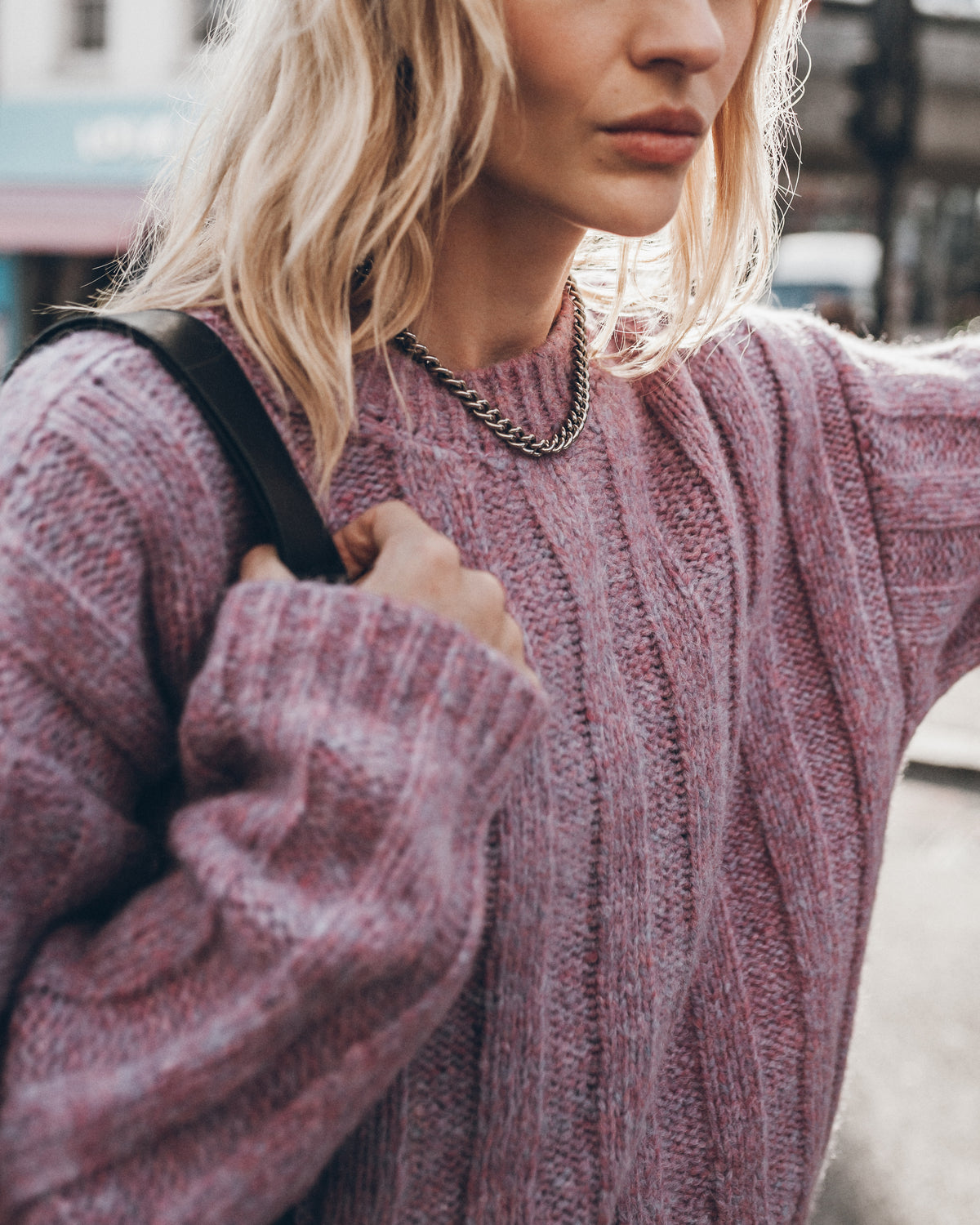 The Pink Chunky Rib Knitted Sweater