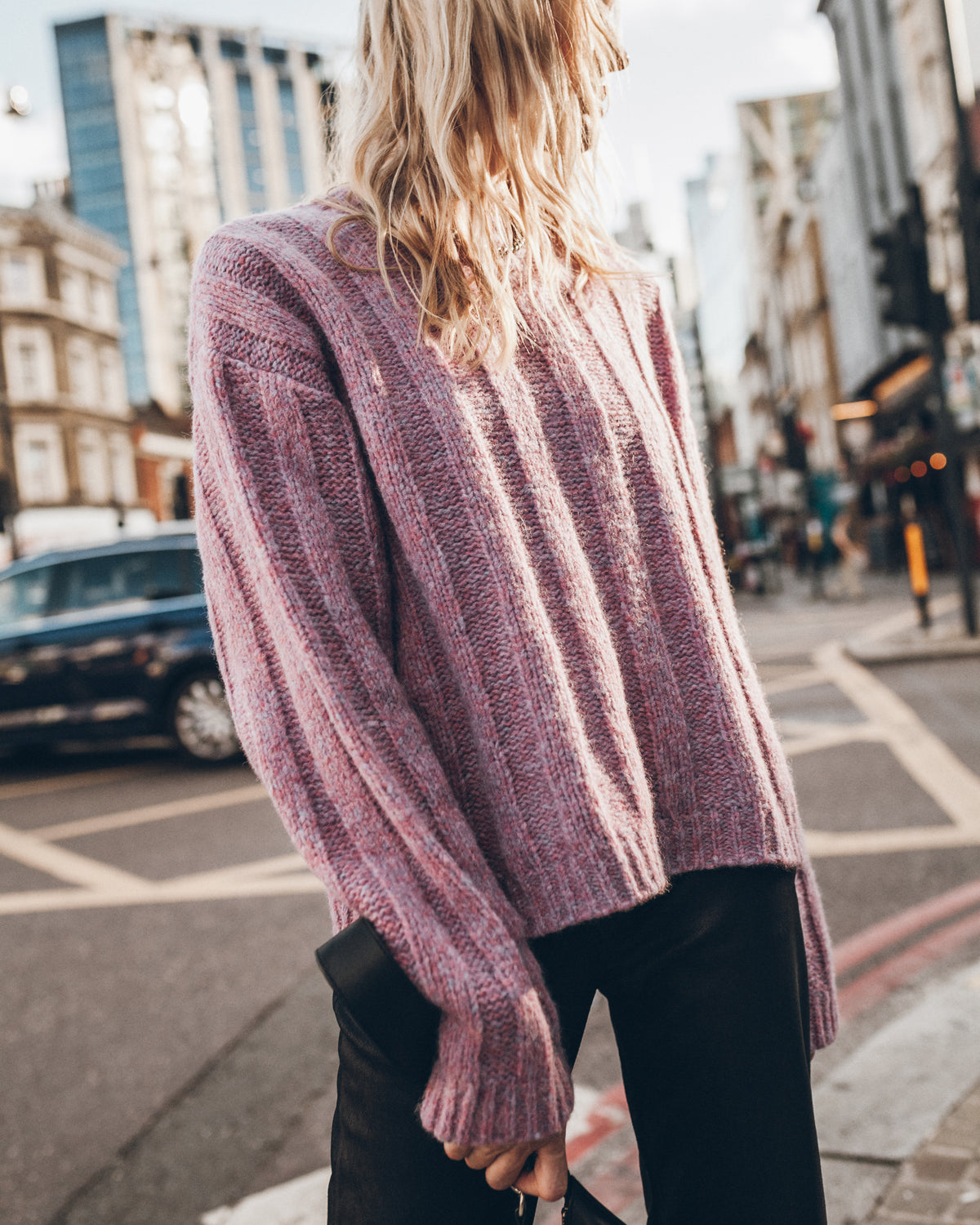 The Pink Chunky Rib Knitted Sweater