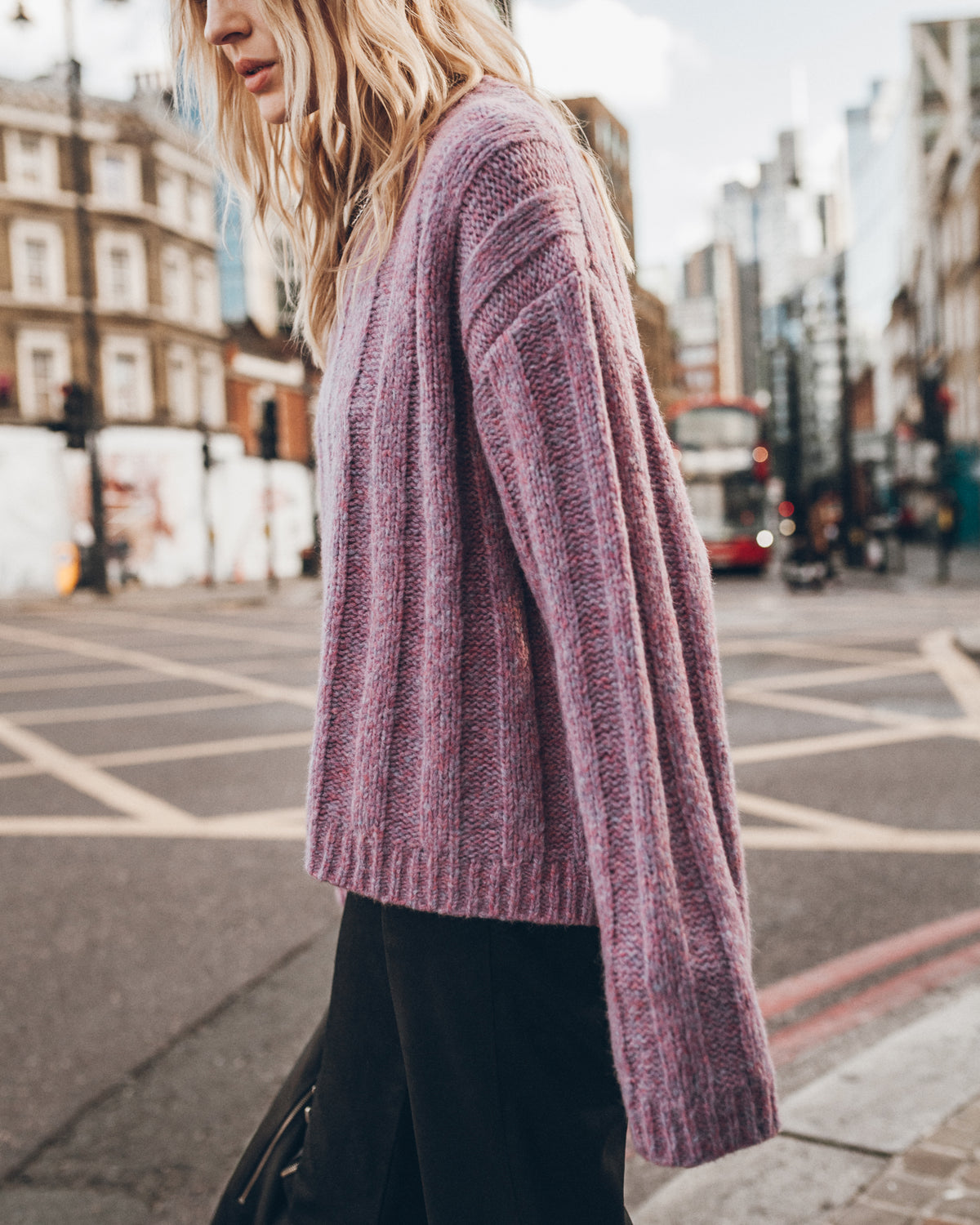 The Pink Chunky Rib Knitted Sweater