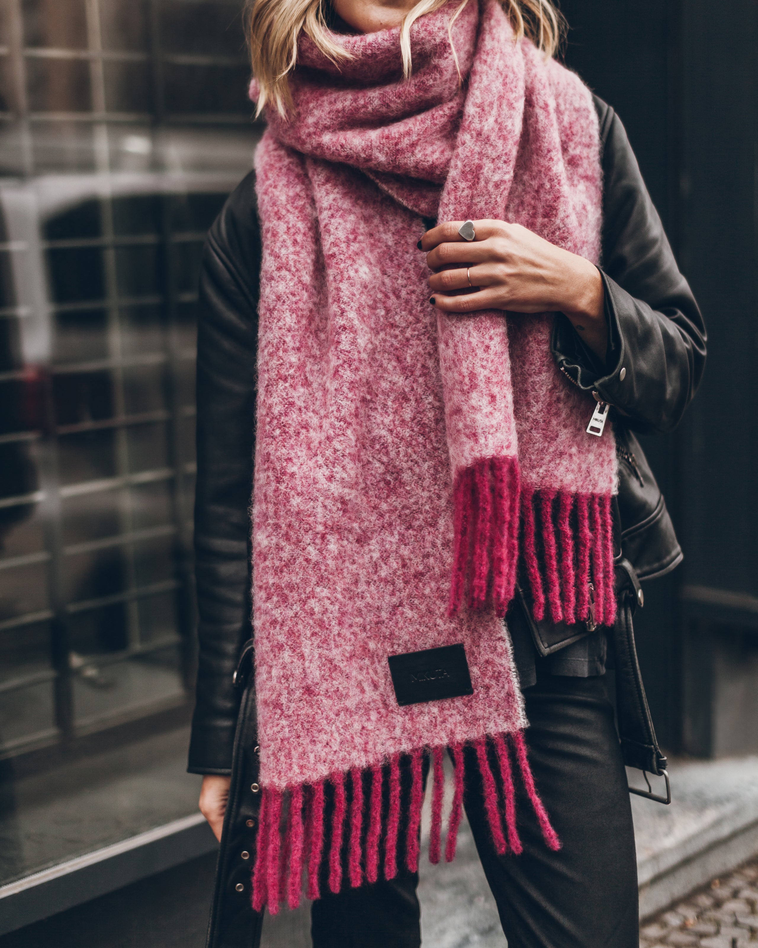 The Pink Faded Alpaca Blend Scarf