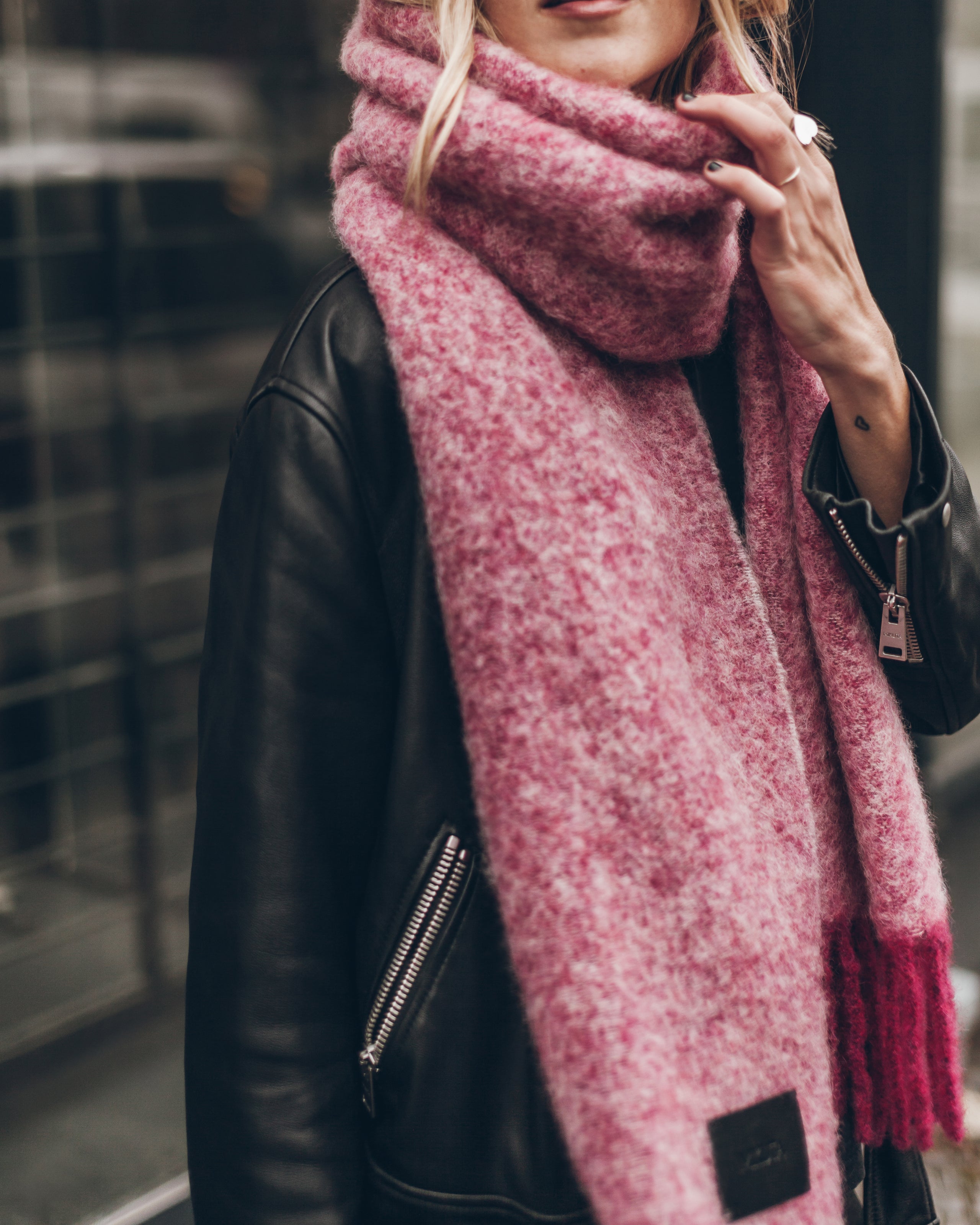 The Pink Faded Alpaca Blend Scarf