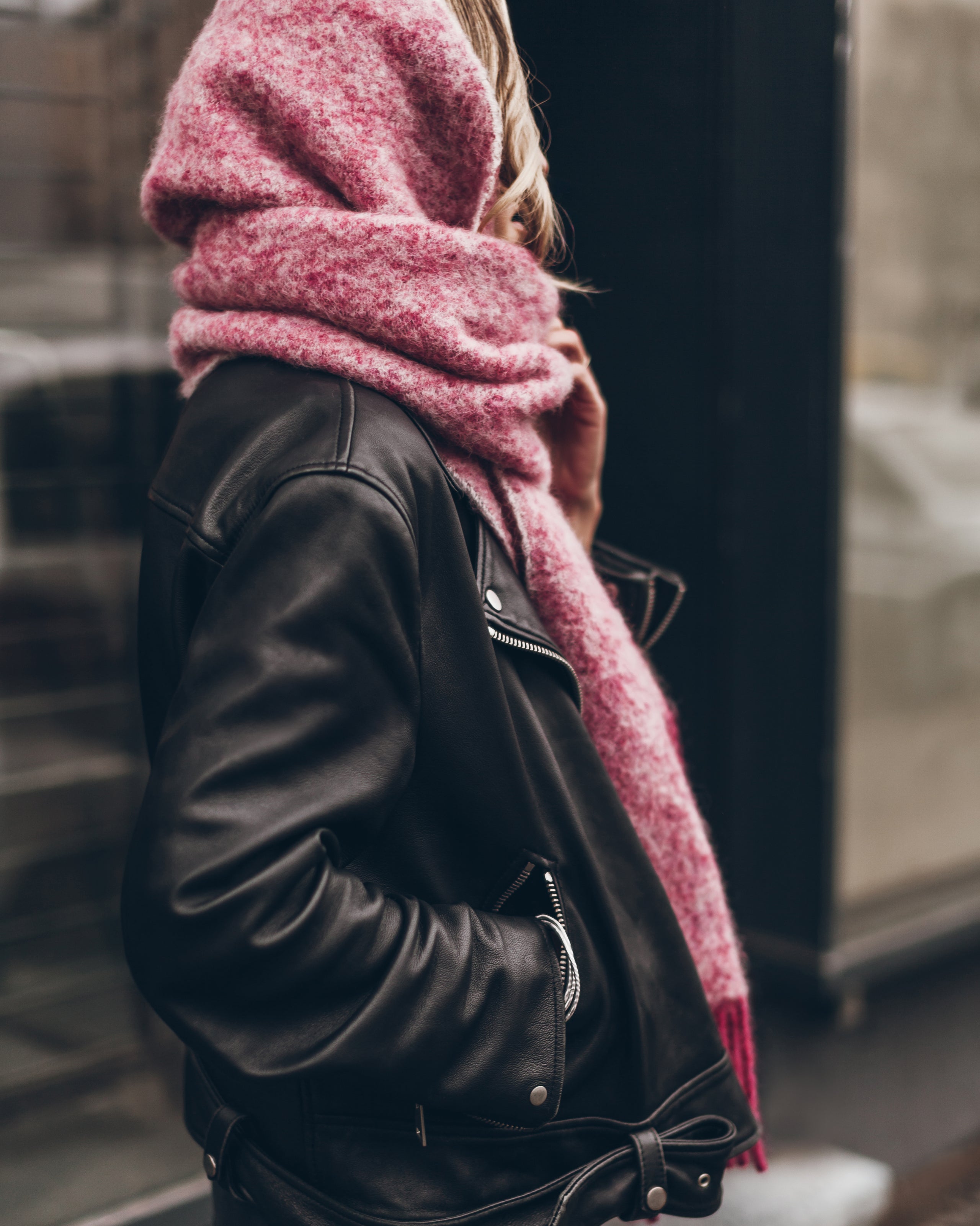 The Pink Faded Alpaca Blend Scarf