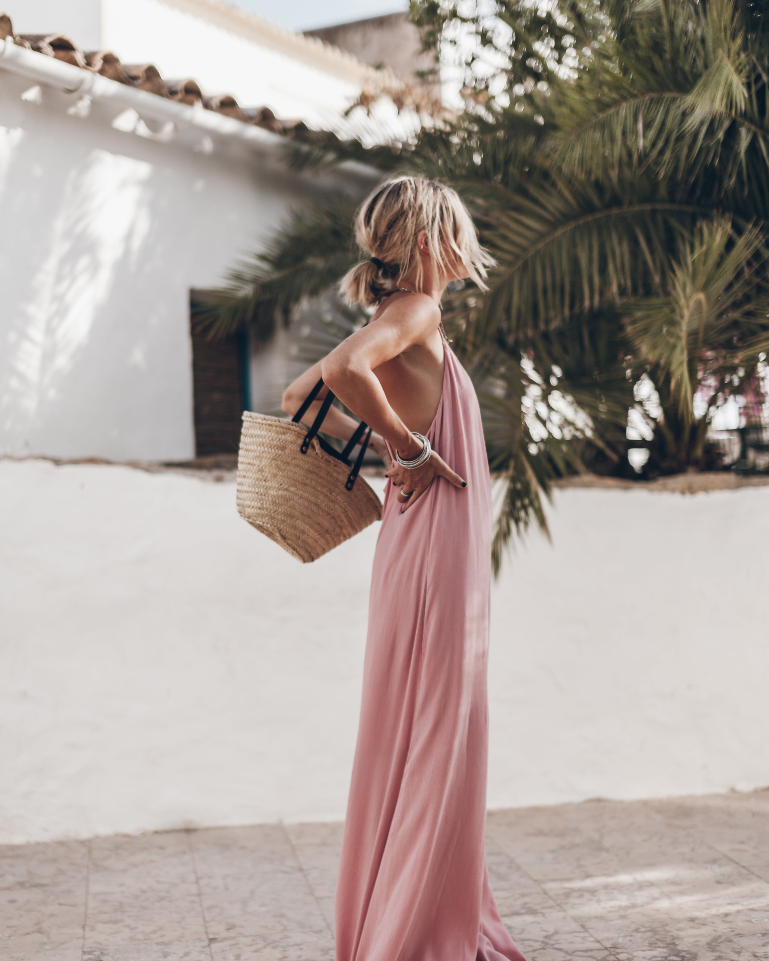 The Pink Long Crinkle Jumpsuit