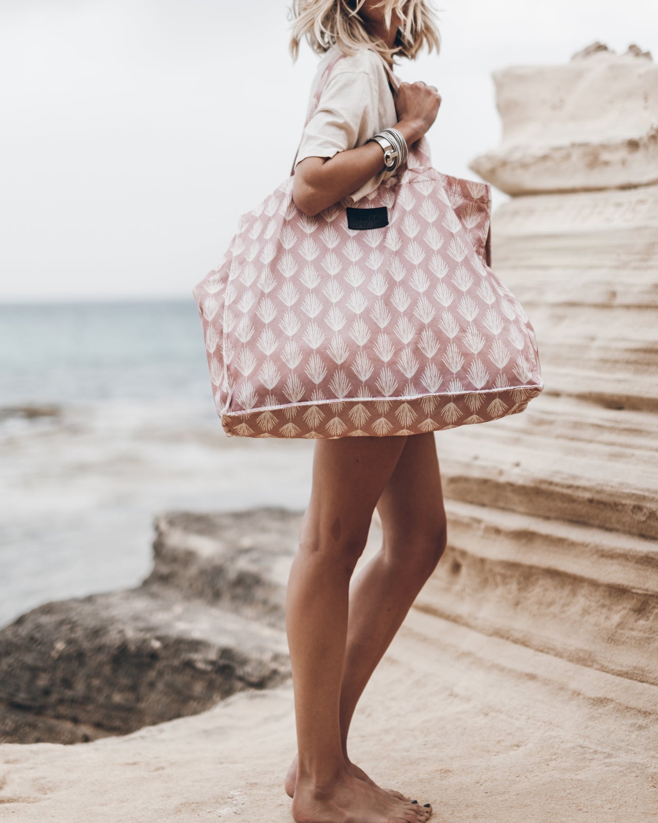 The Pink Printed Large Canvas Bag