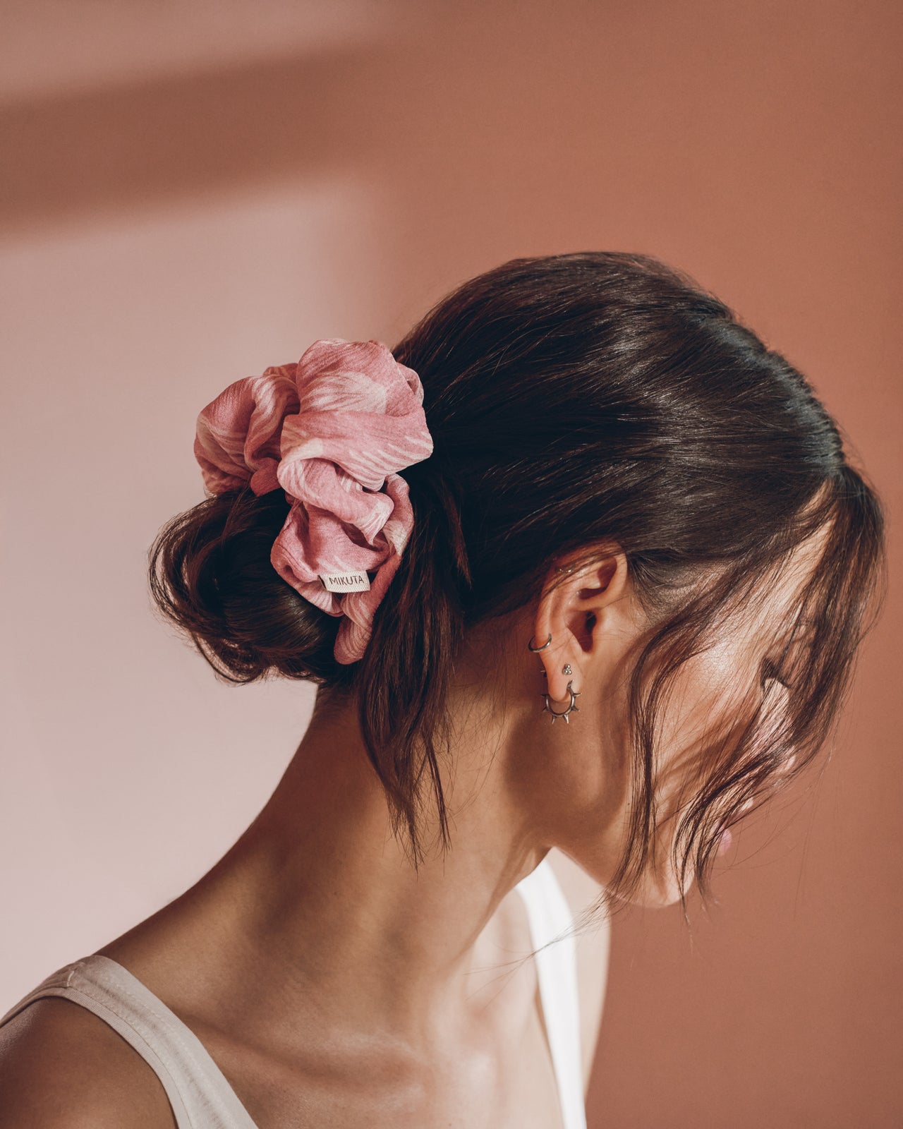 The Pink Printed Scrunchie