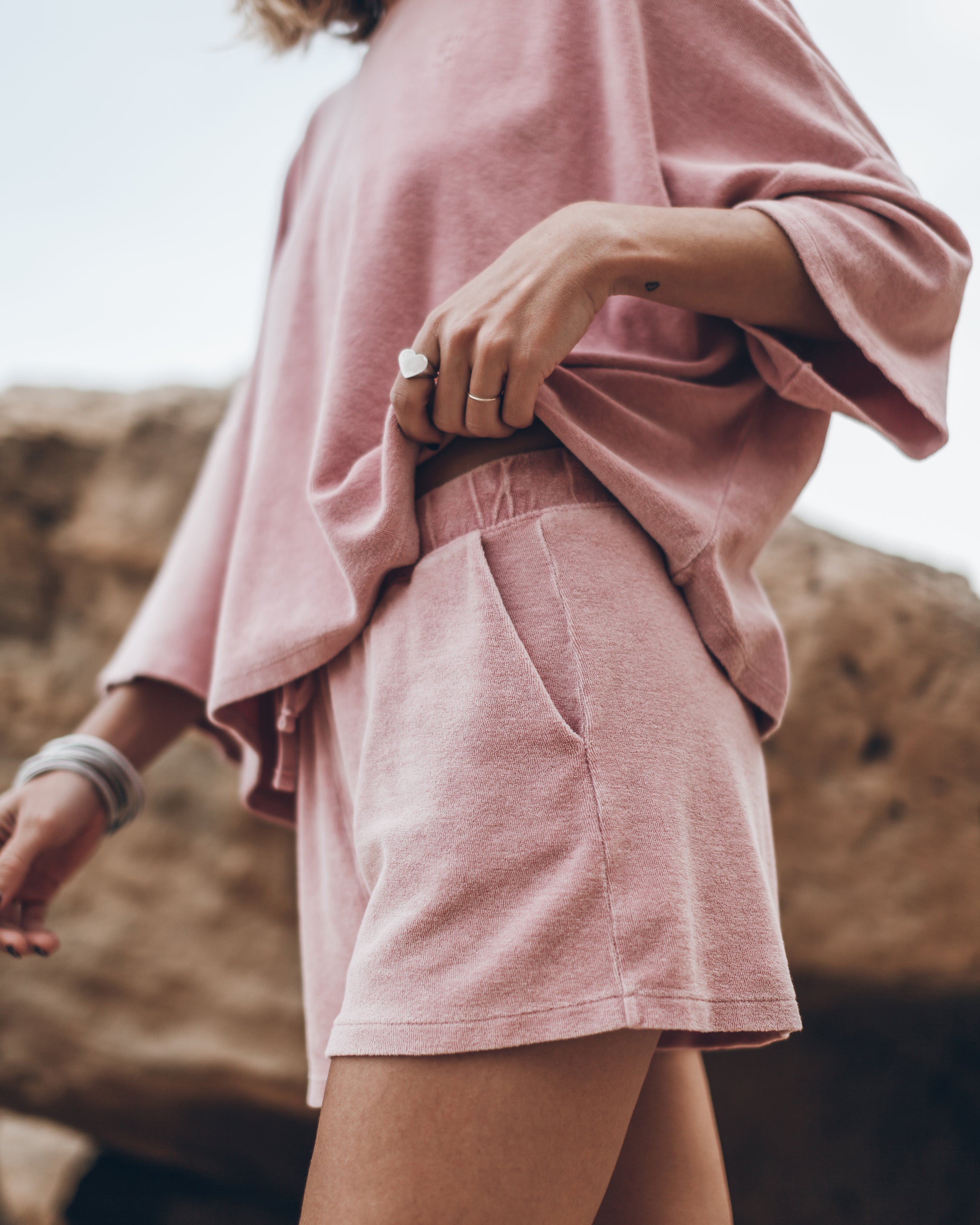 The Pink Towelling Co-Ord Shorts