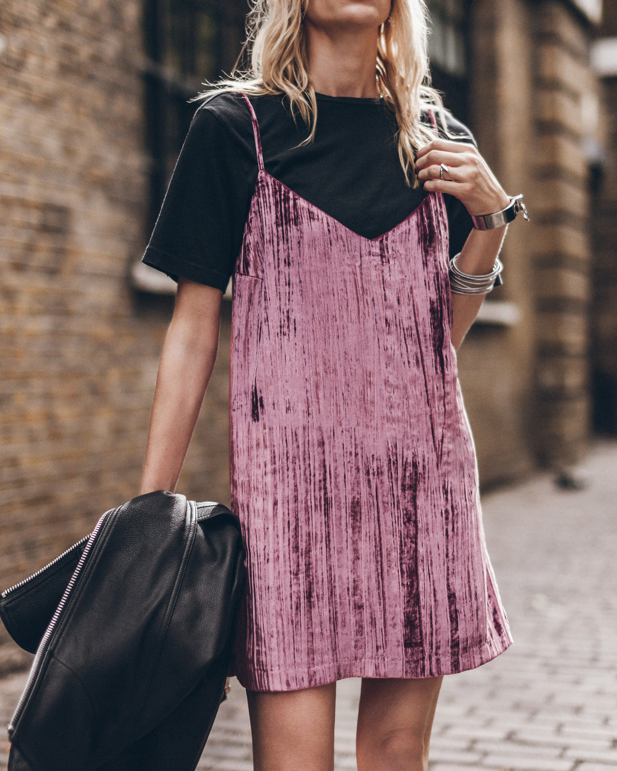 The Pink Velvet Short Slip Dress