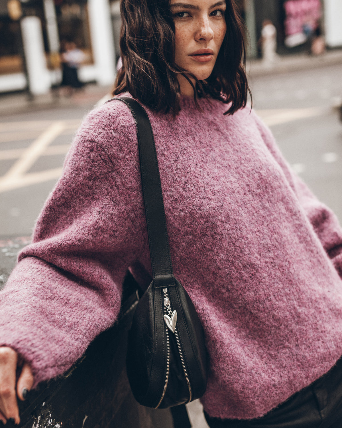The Purple Fluffy Alpaca Knit Sweater