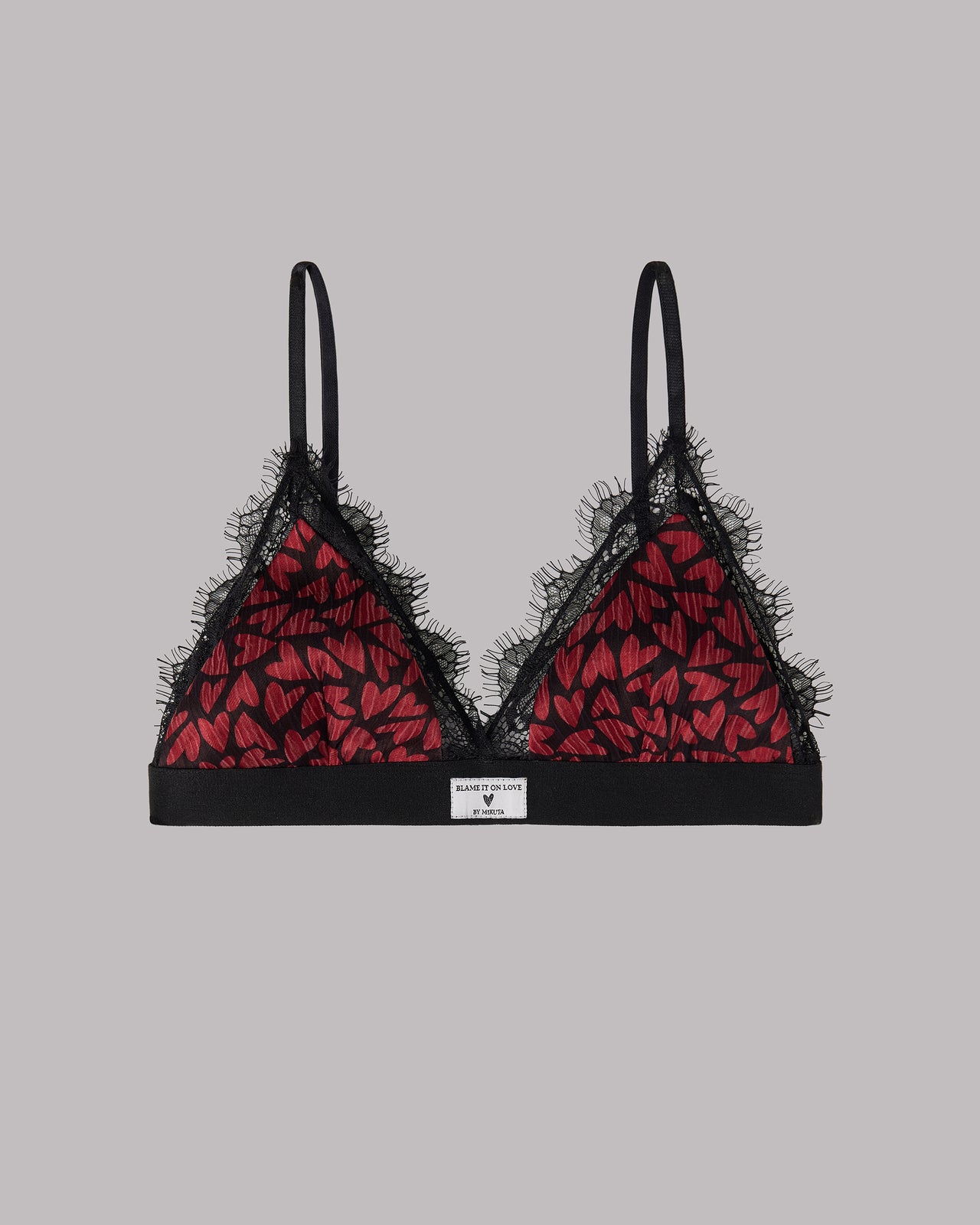 The Red Hearts Crinkle Bralette