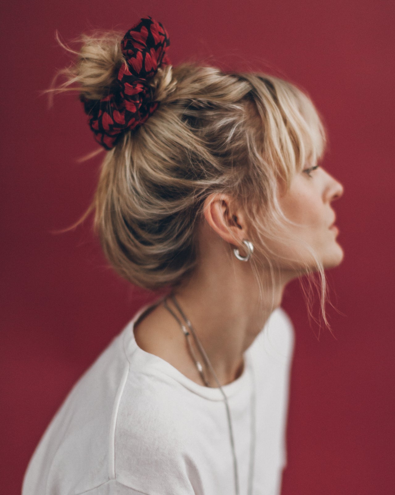 The Red Hearts Crinkle Scrunchie