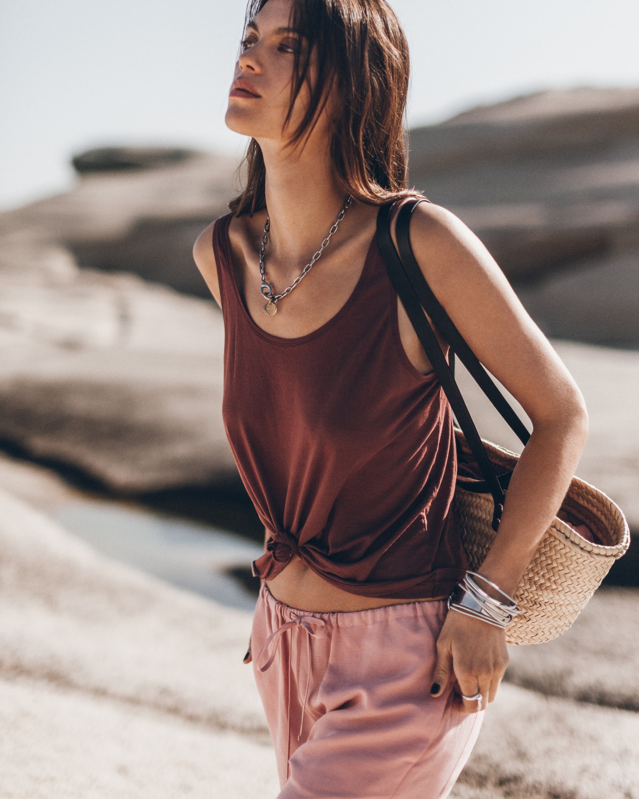 The Red Thin Base Tank Top