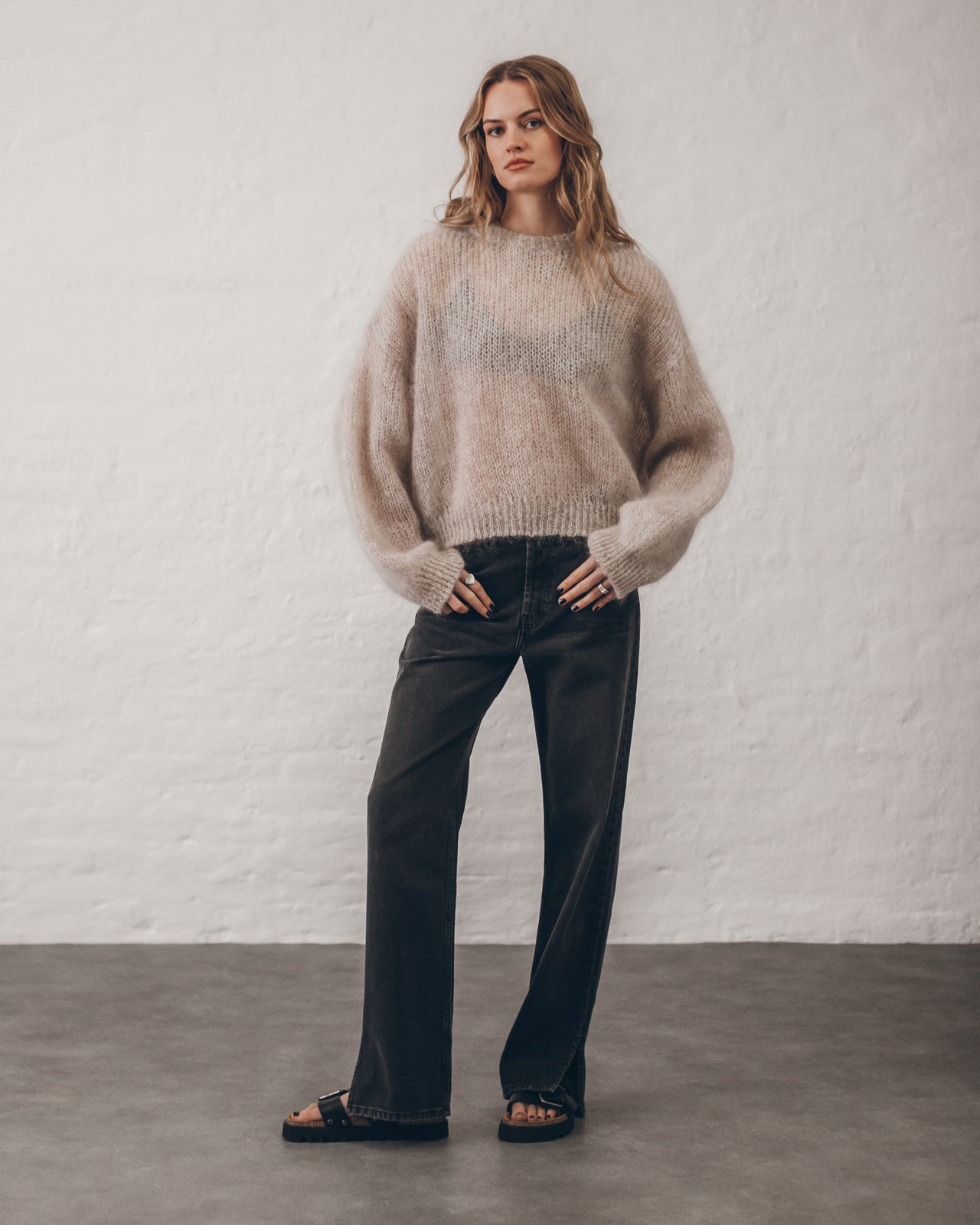 The Black Straight Slit Jeans