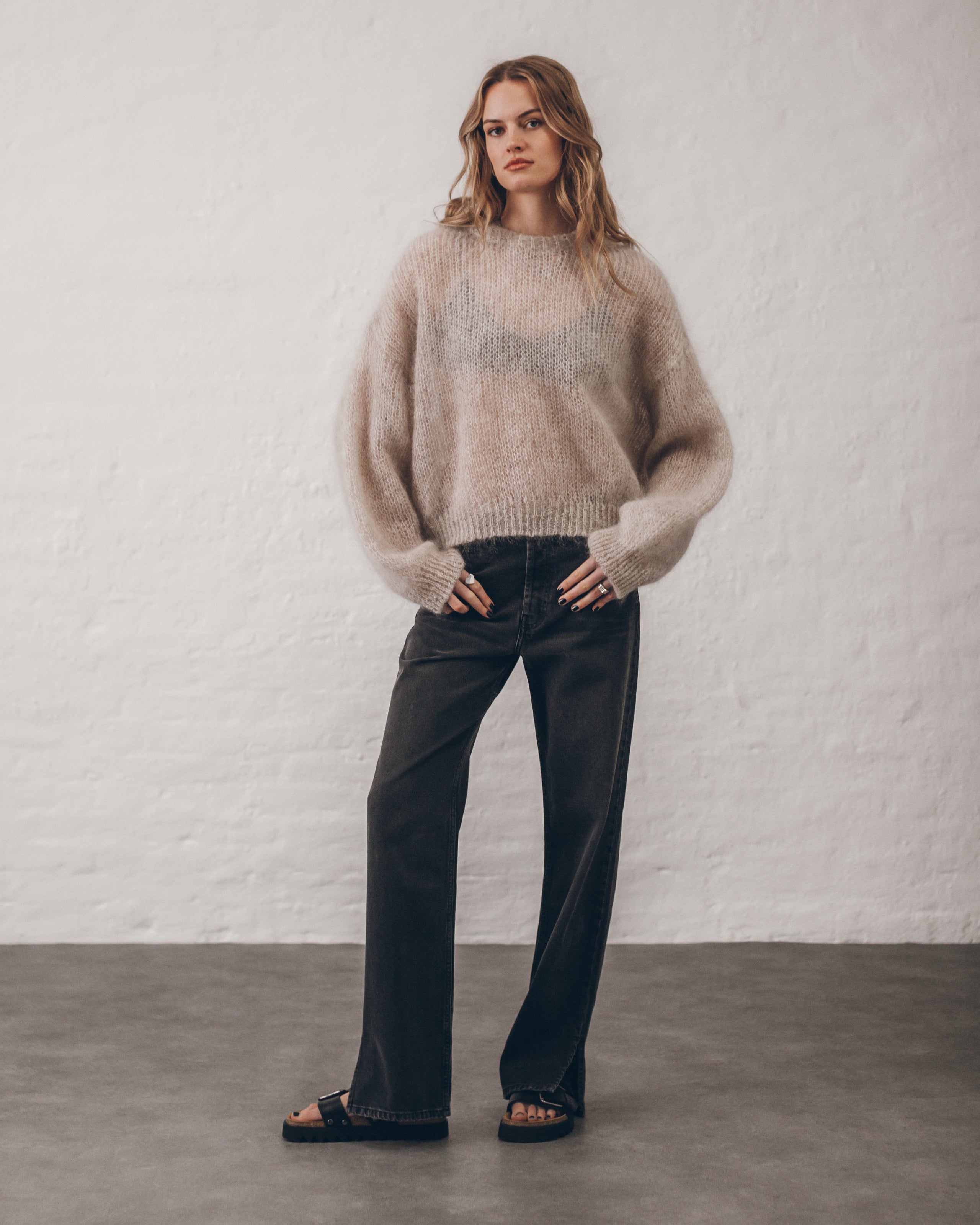 The Black Straight Slit Jeans