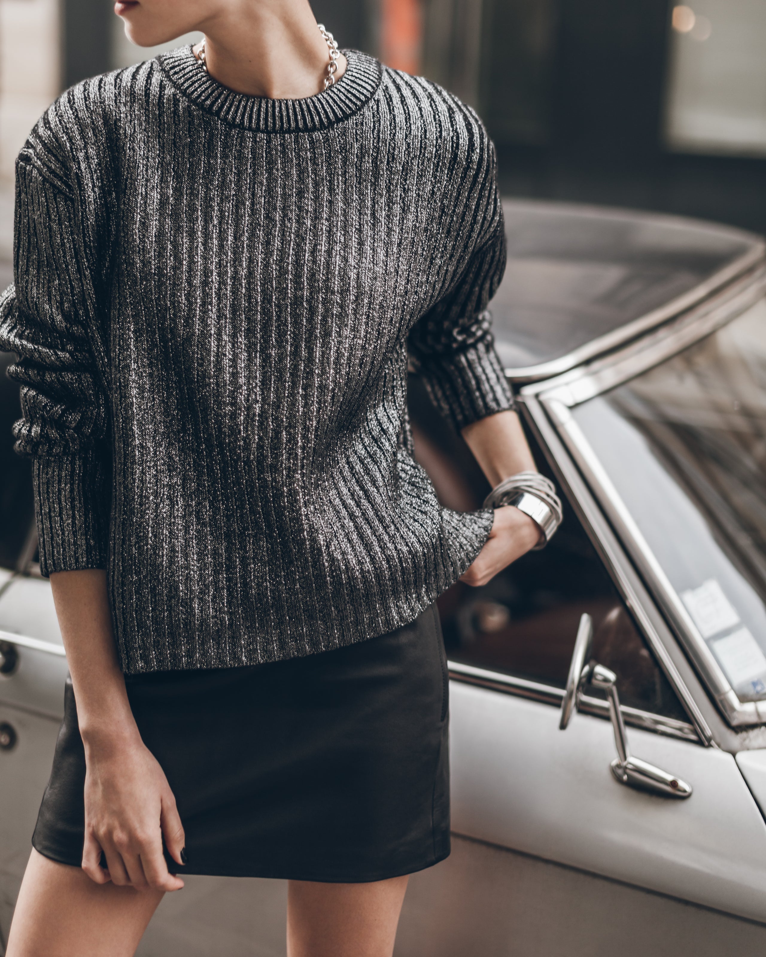 The Silver Coated Knitted Sweater