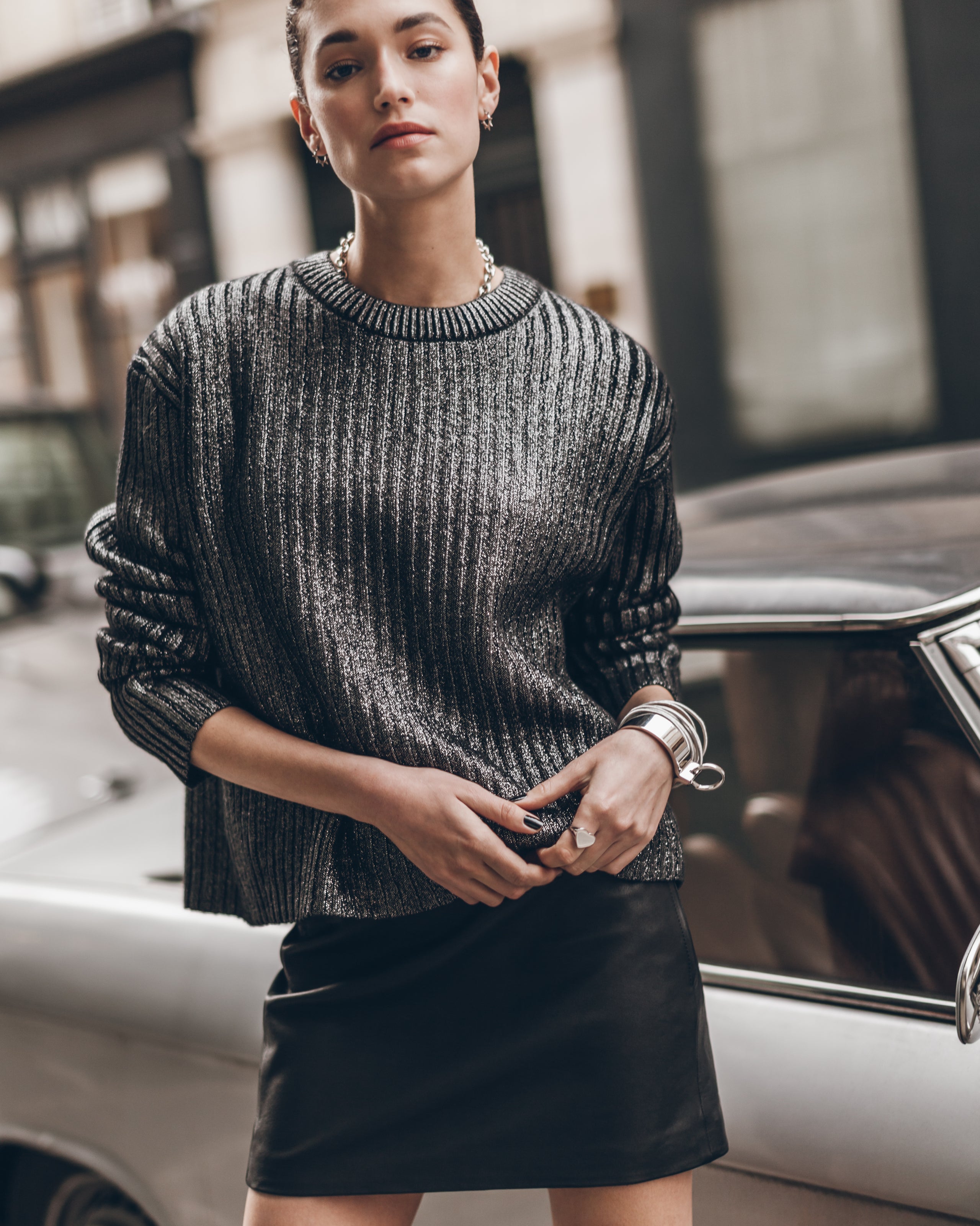 The Silver Coated Knitted Sweater