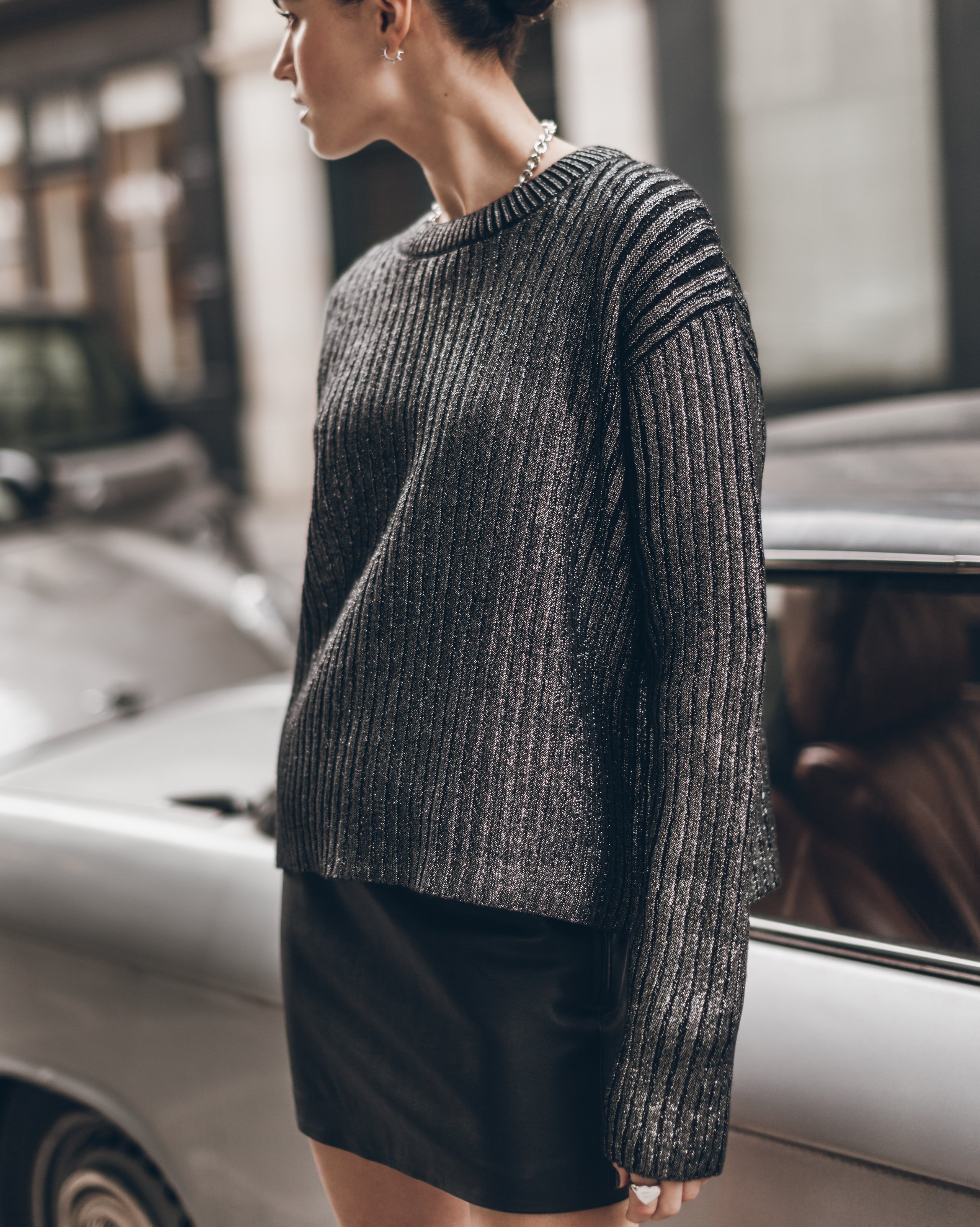 The Silver Coated Knitted Sweater