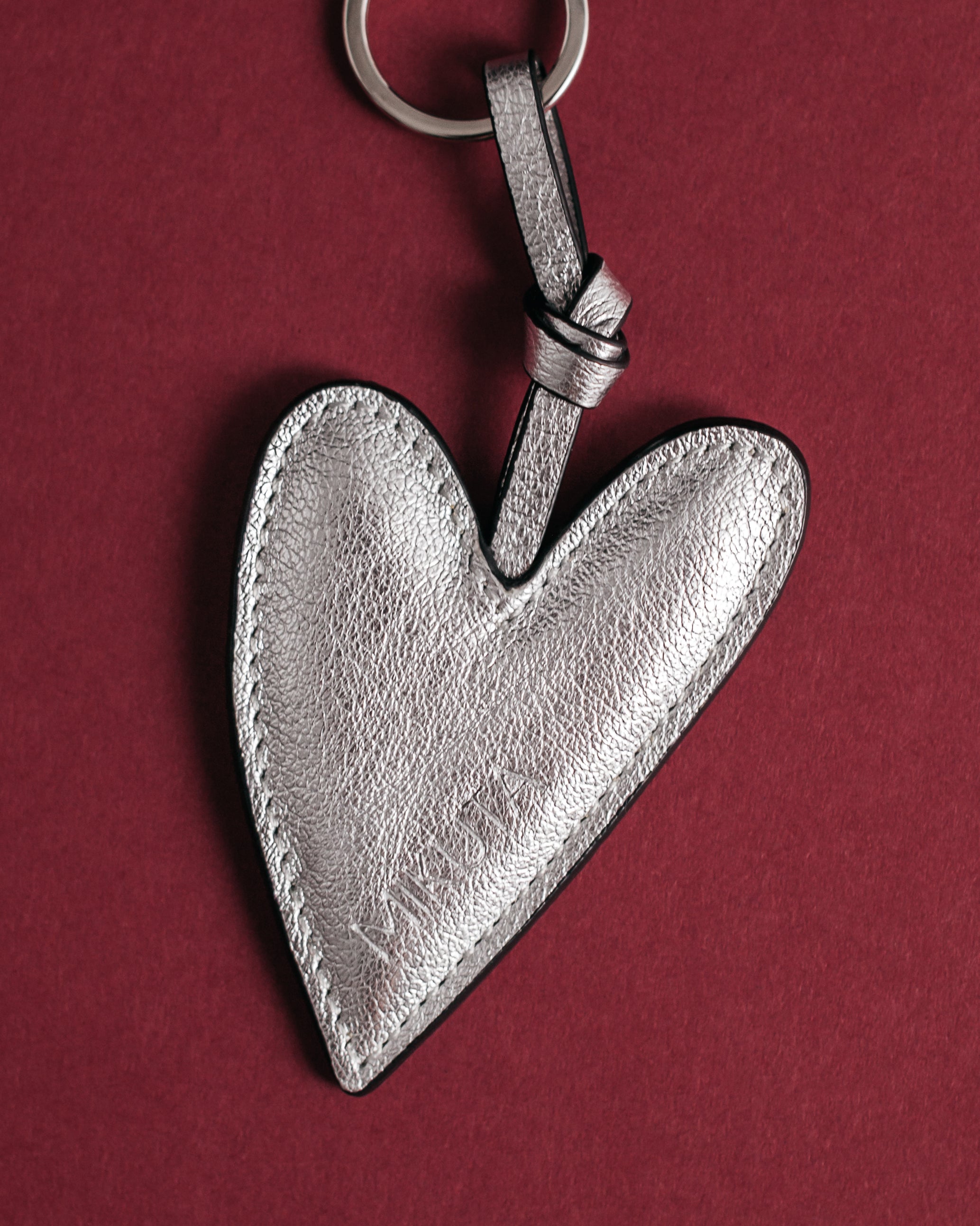 Silver heart keyring product shot - romantic Valentine's gift