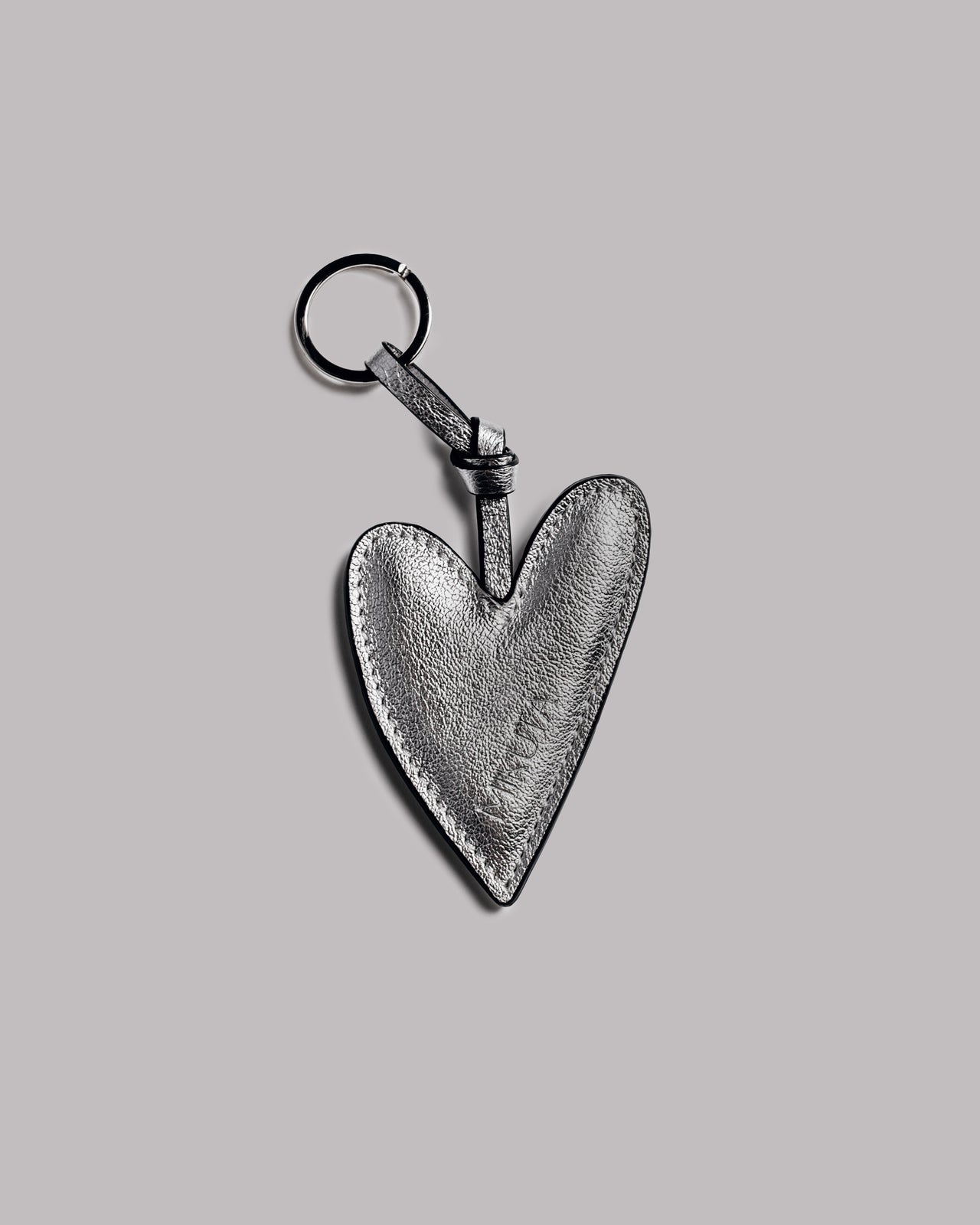 The Silver Heart Leather Key Ring
