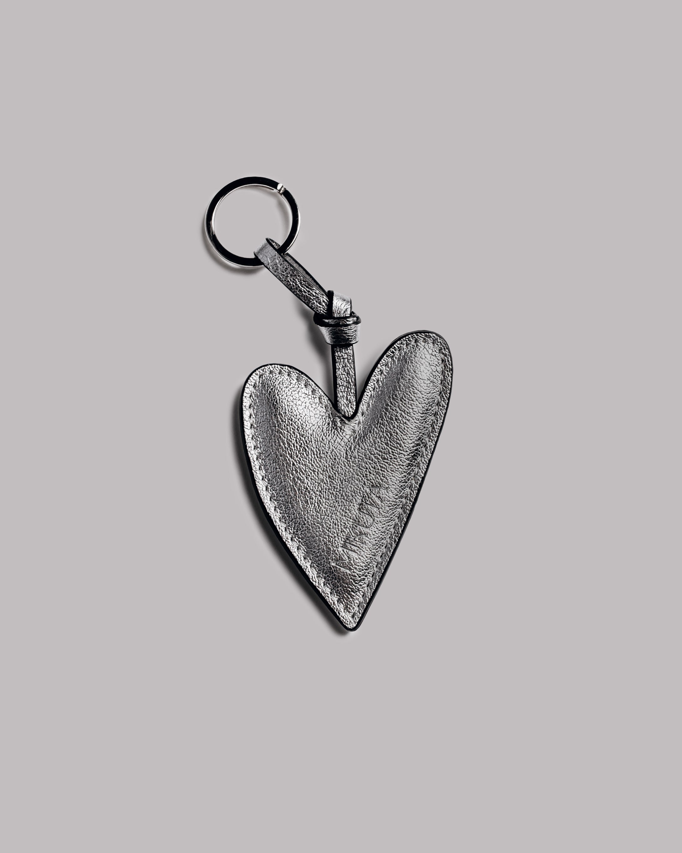 The Silver Heart Leather Key Ring