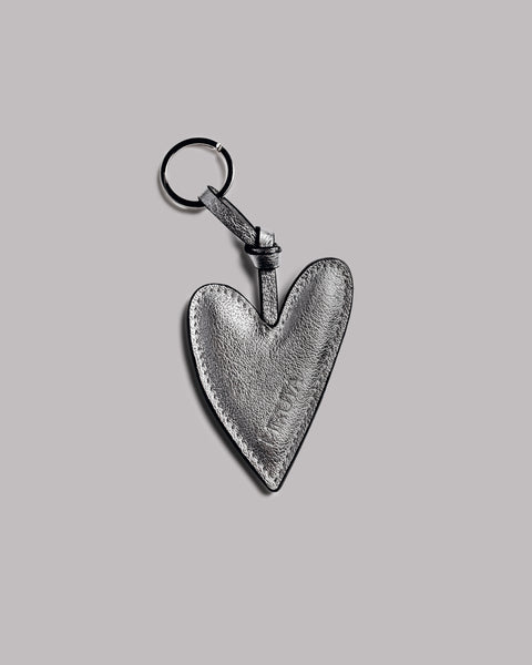 MIKUTA | The Silver Heart Leather Key Ring