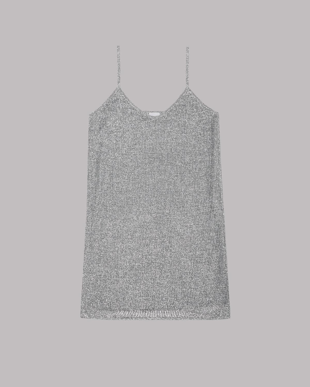 The Silver Metallic Knit Dress