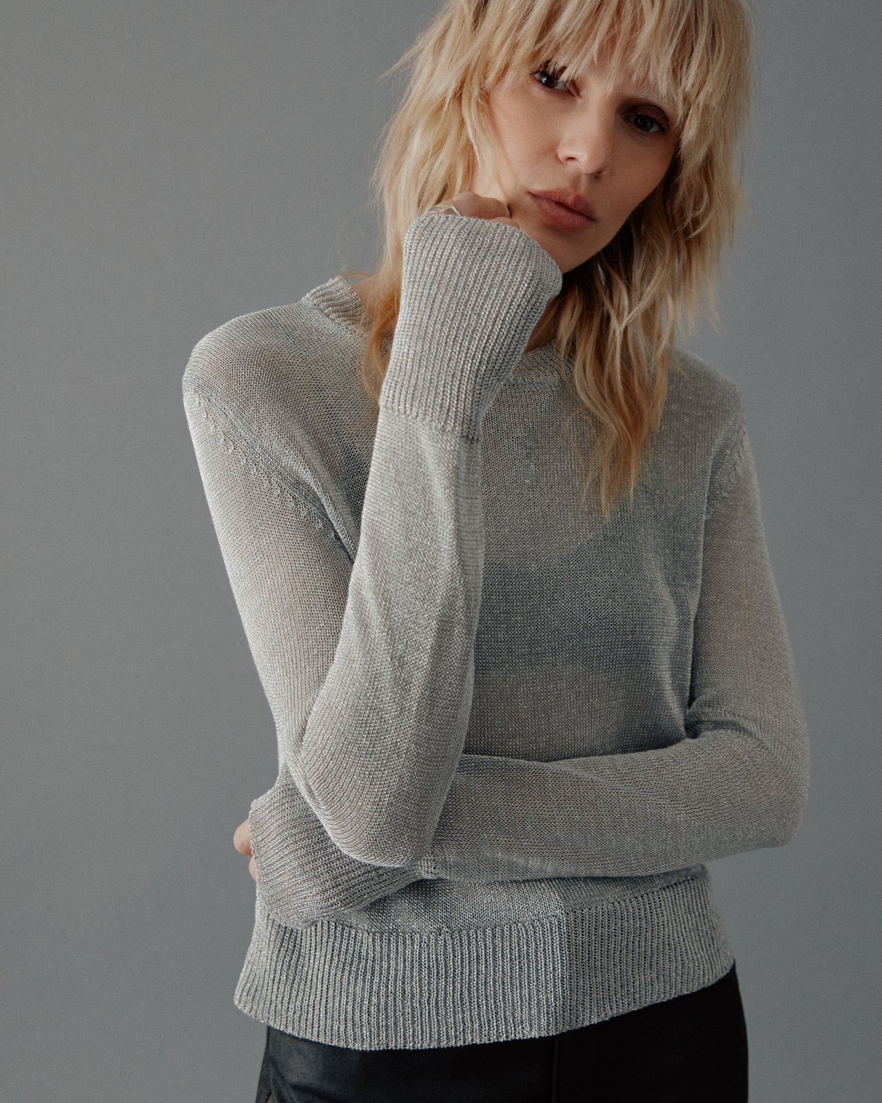 The Silver Metallic Knitted Sweater