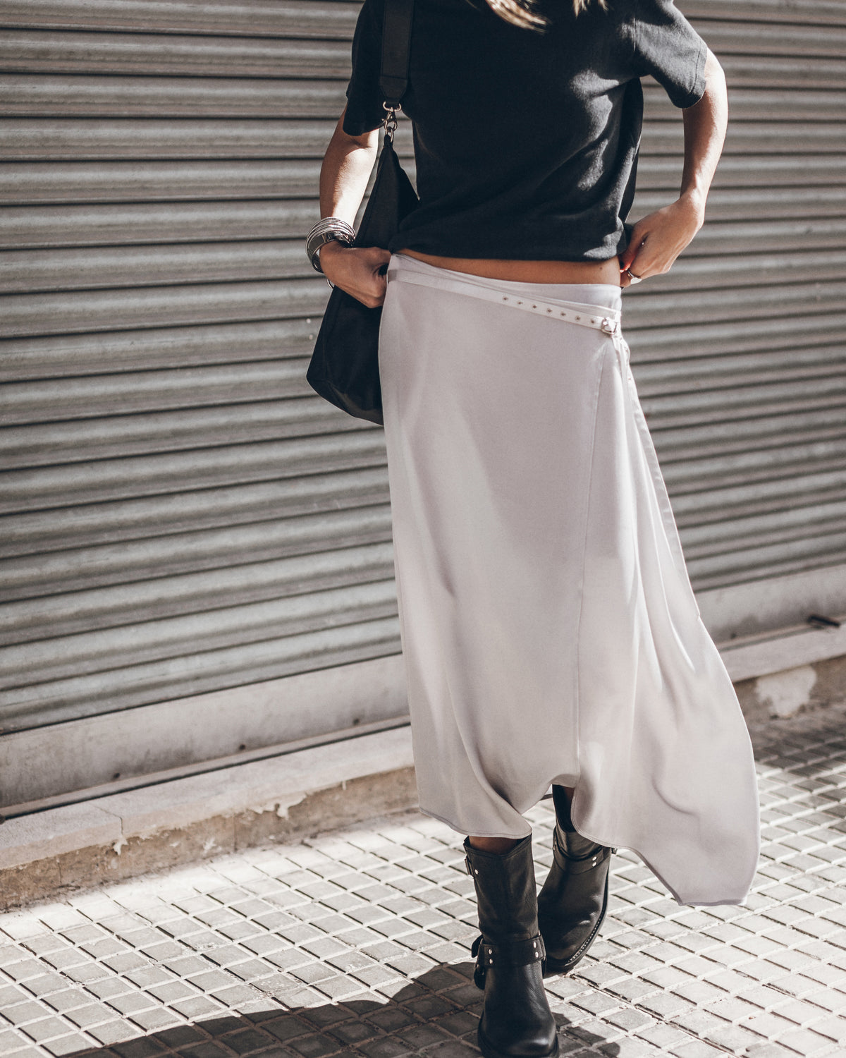 The Silver Satin Skirt