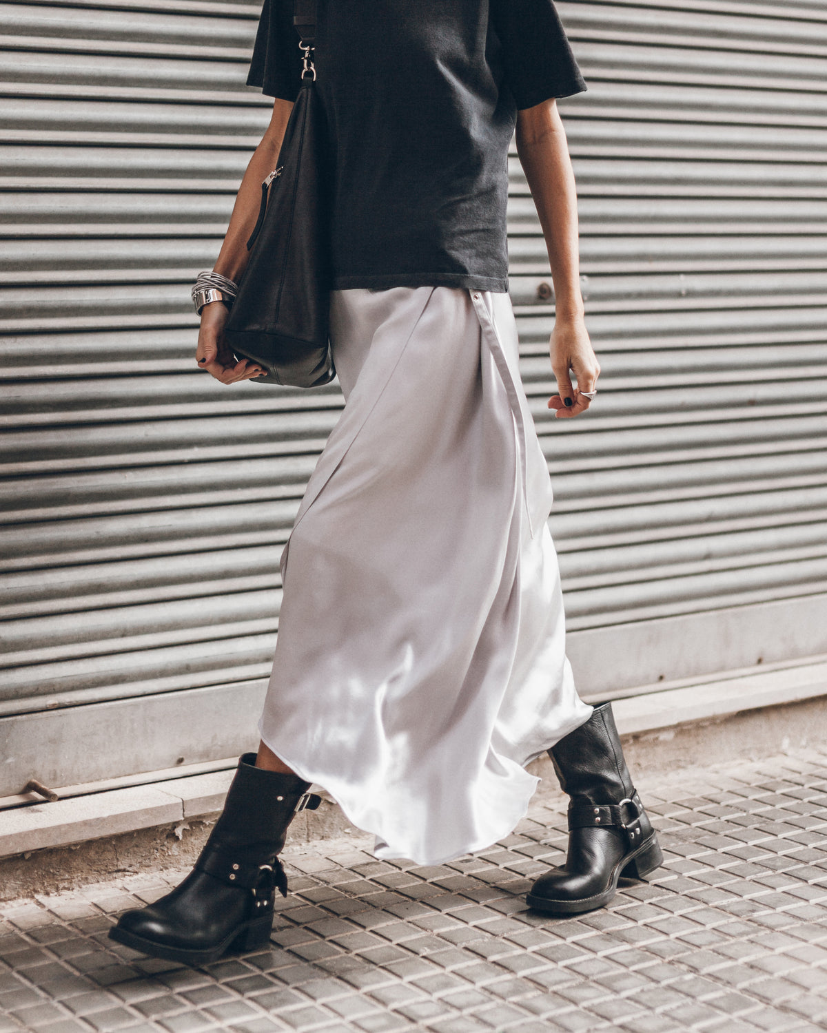 The Silver Satin Skirt
