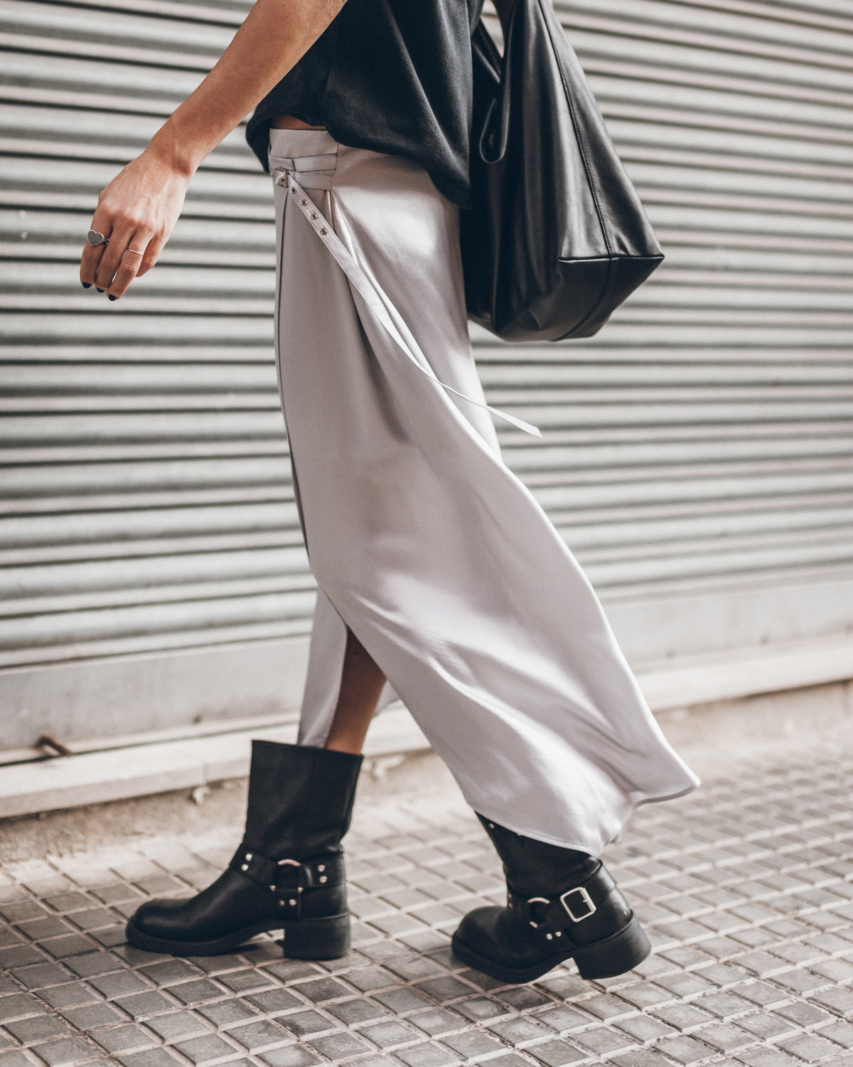 The Silver Satin Skirt