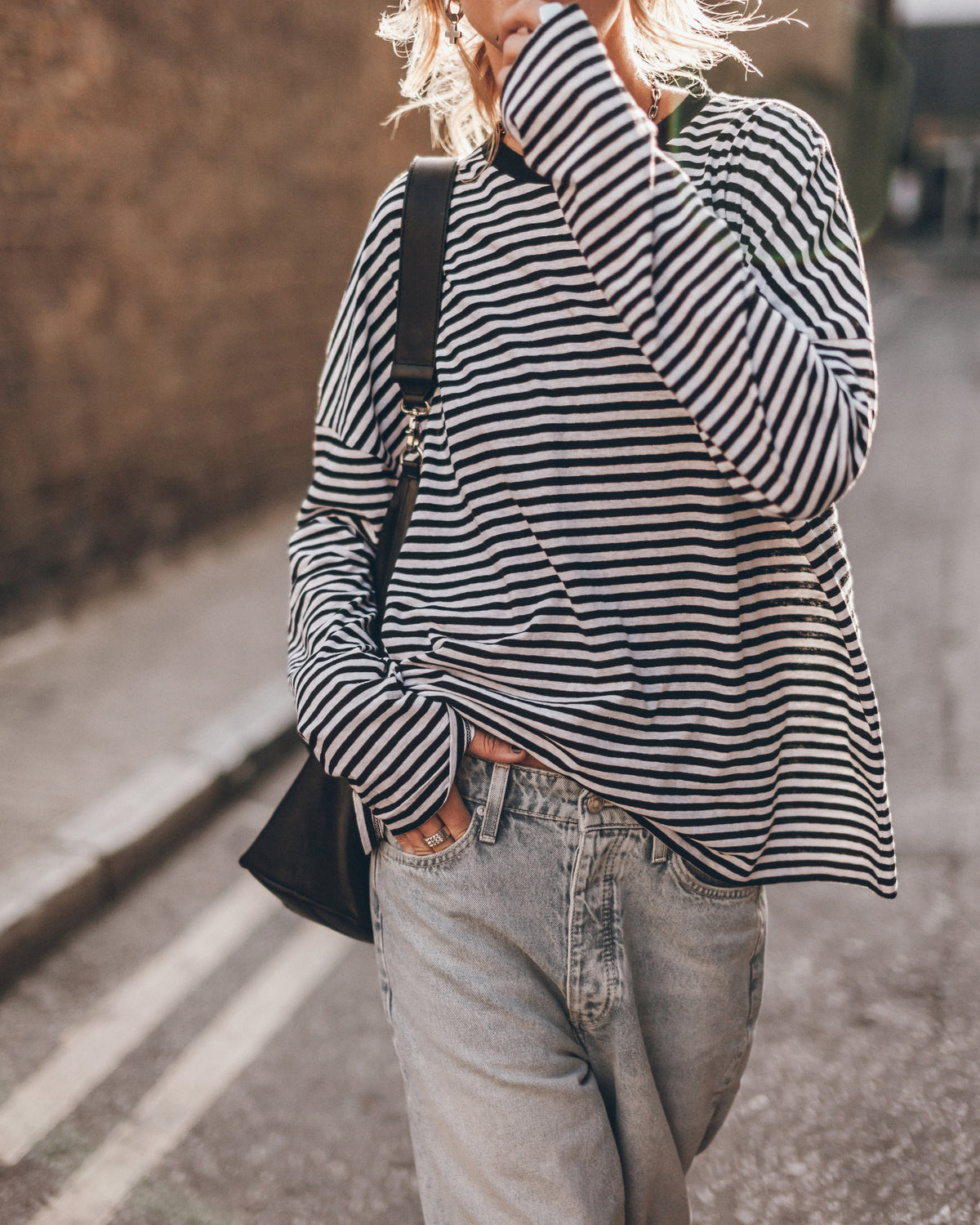 The Striped Cotton Linen Loose Longsleeve