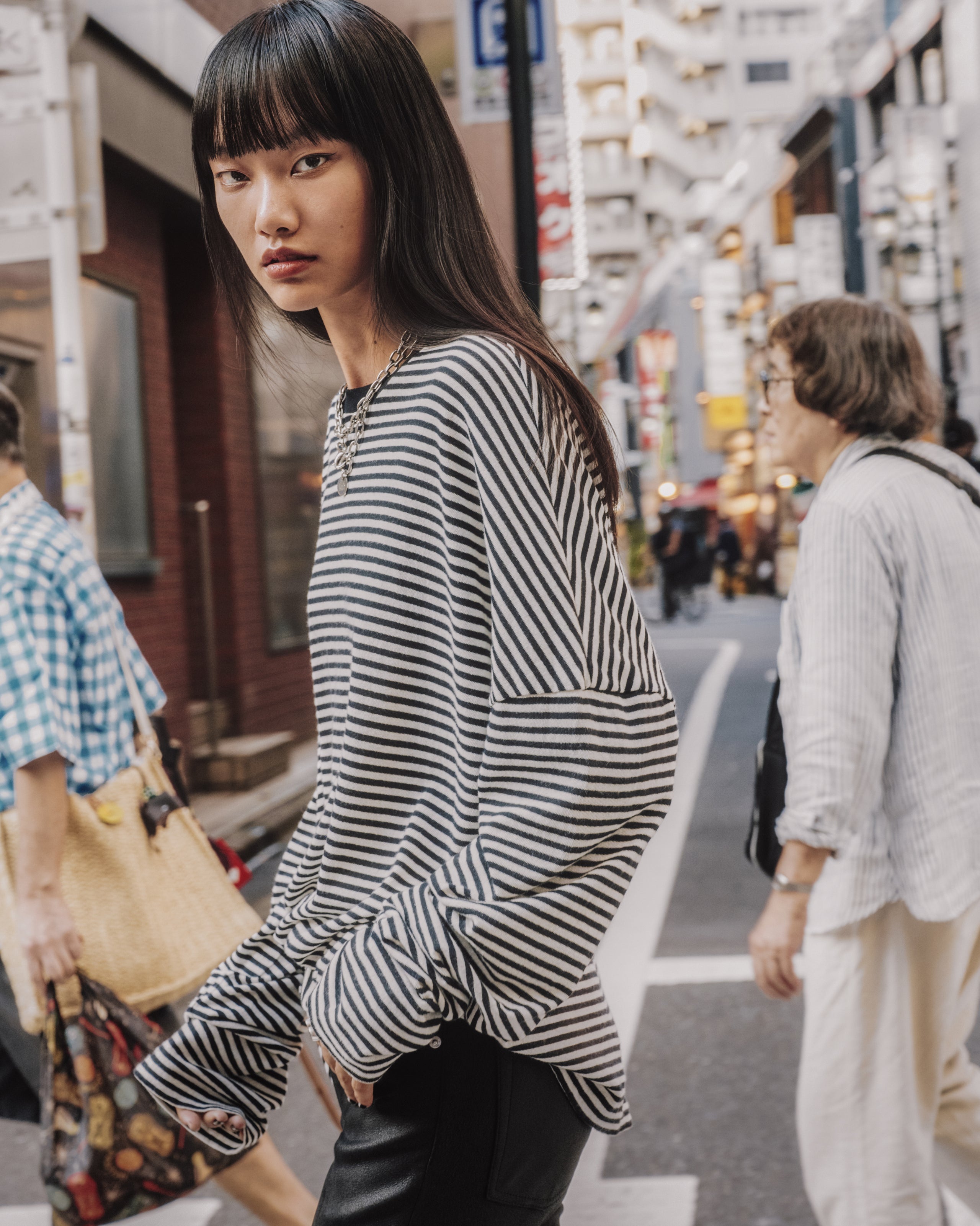 The Striped Dry Cotton Loose Longsleeve