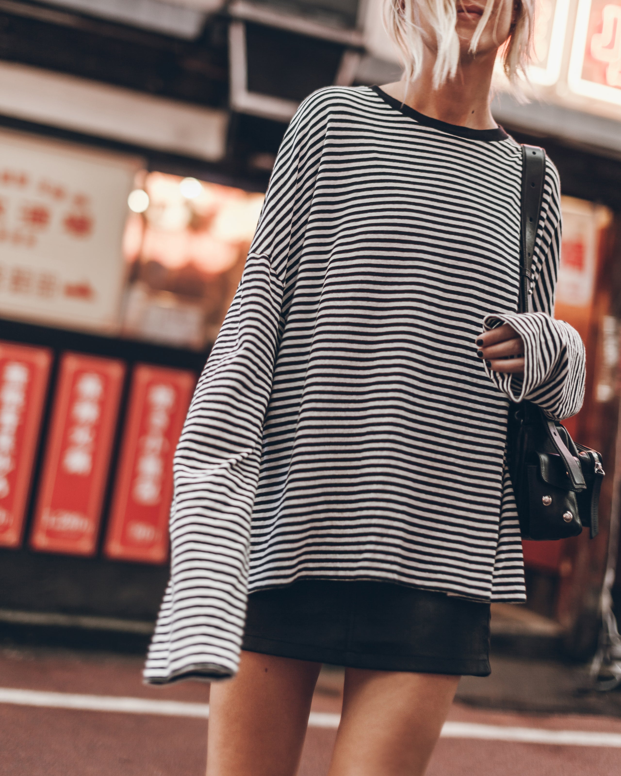 The Striped Dry Cotton Loose Longsleeve