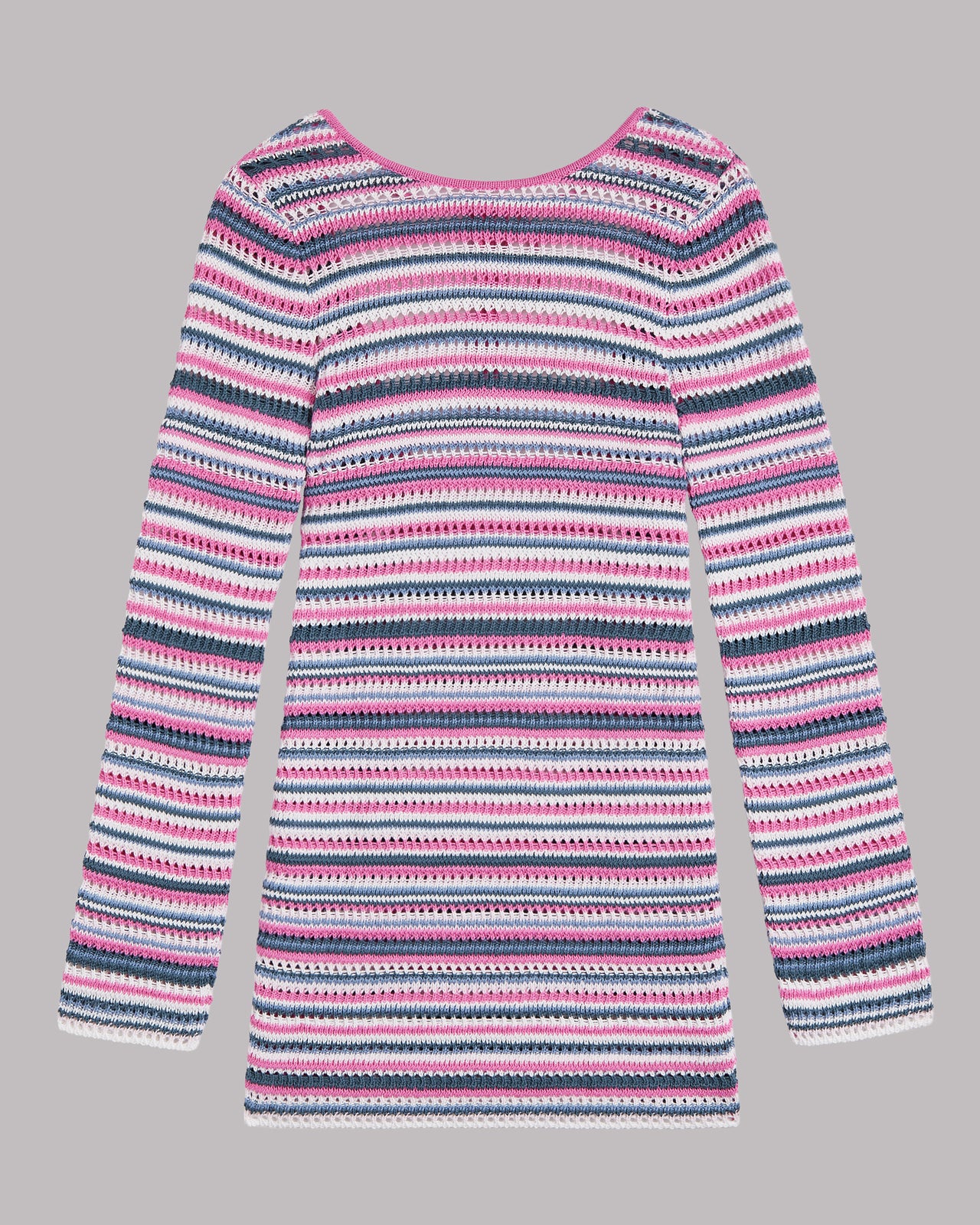 The Striped Knitted Low Back Longsleeve Dress