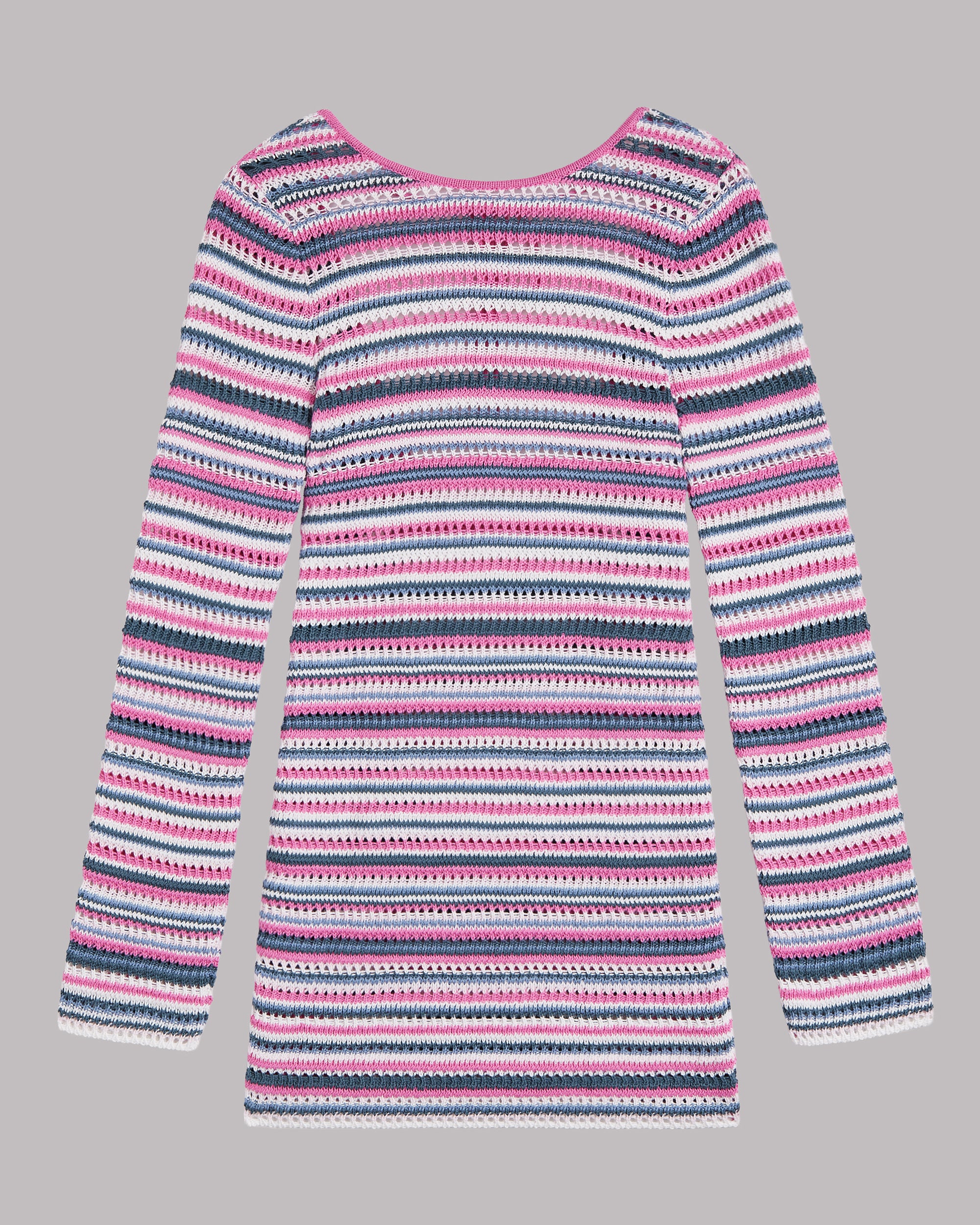 The Striped Knitted Low Back Longsleeve Dress