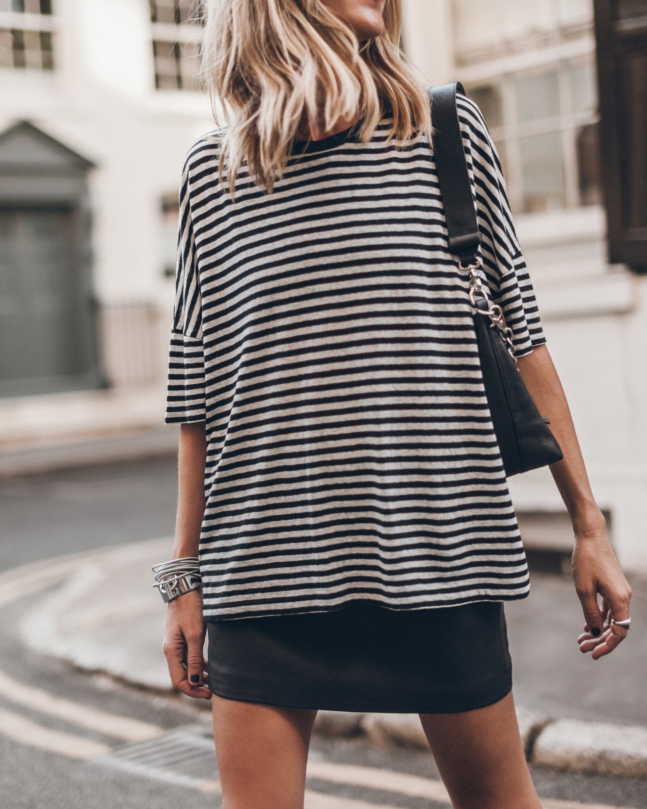 The Striped Long Loose Thin Linen T-Shirt