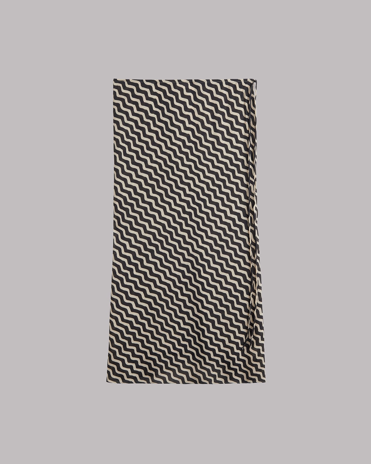 Black and white striped skirt on a gray background