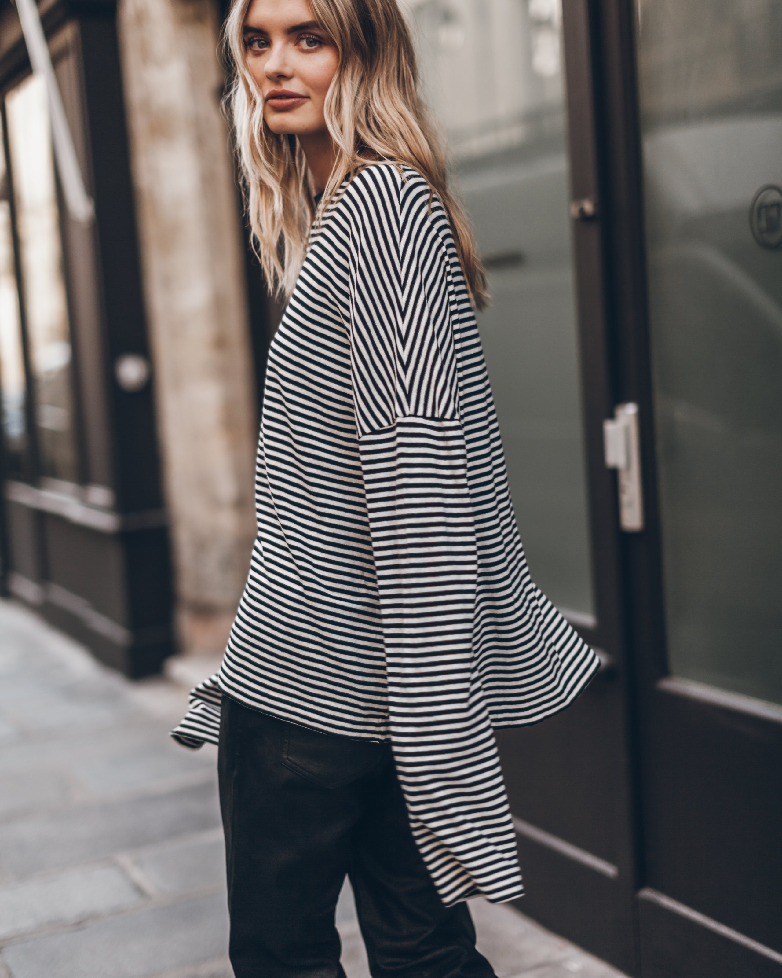 The Striped Dry Cotton Loose Longsleeve