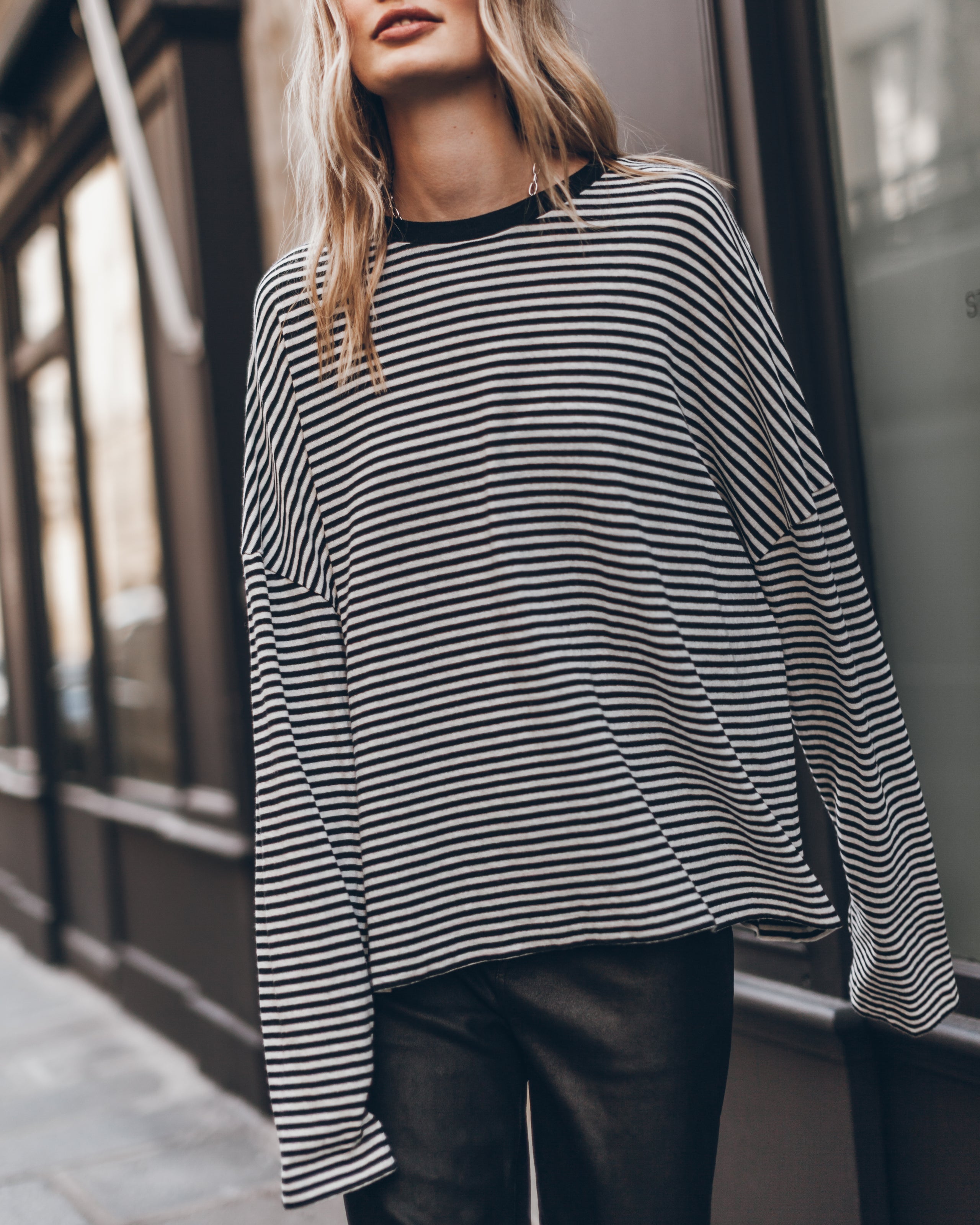 The Striped Dry Cotton Loose Longsleeve
