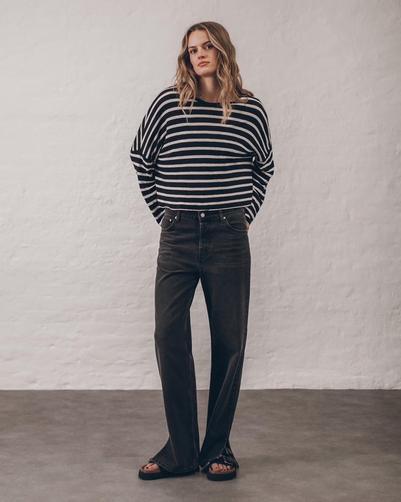 The Striped Loose Linen Longsleeve