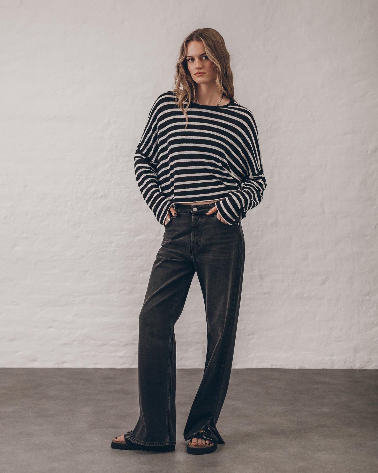 The Striped Loose Linen Longsleeve