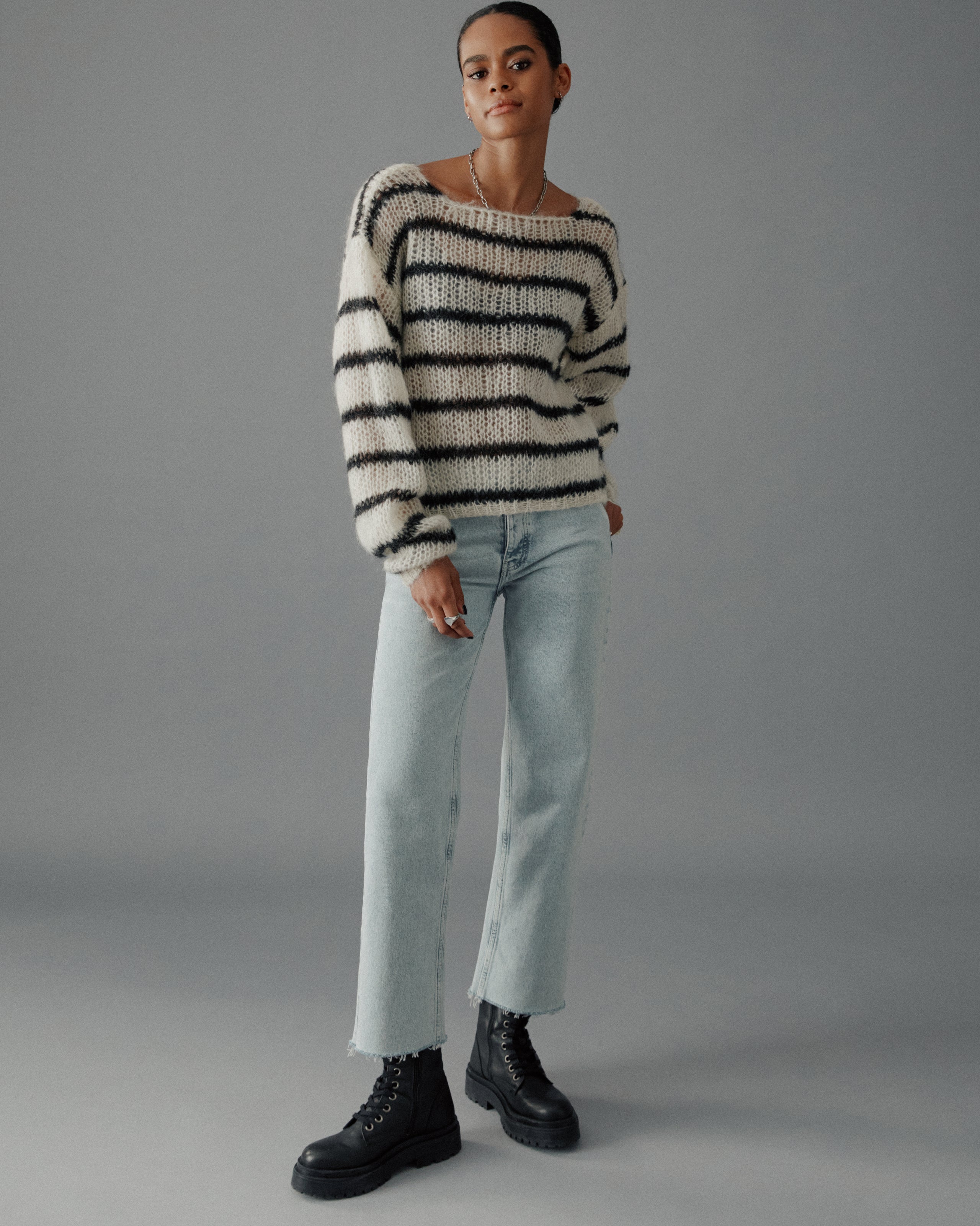 The Striped Mohair Knitted Sweater