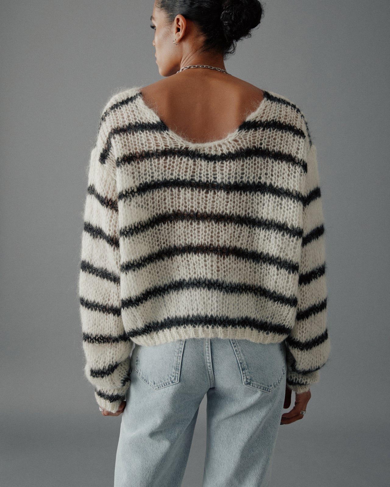 The Striped Mohair Knitted Sweater