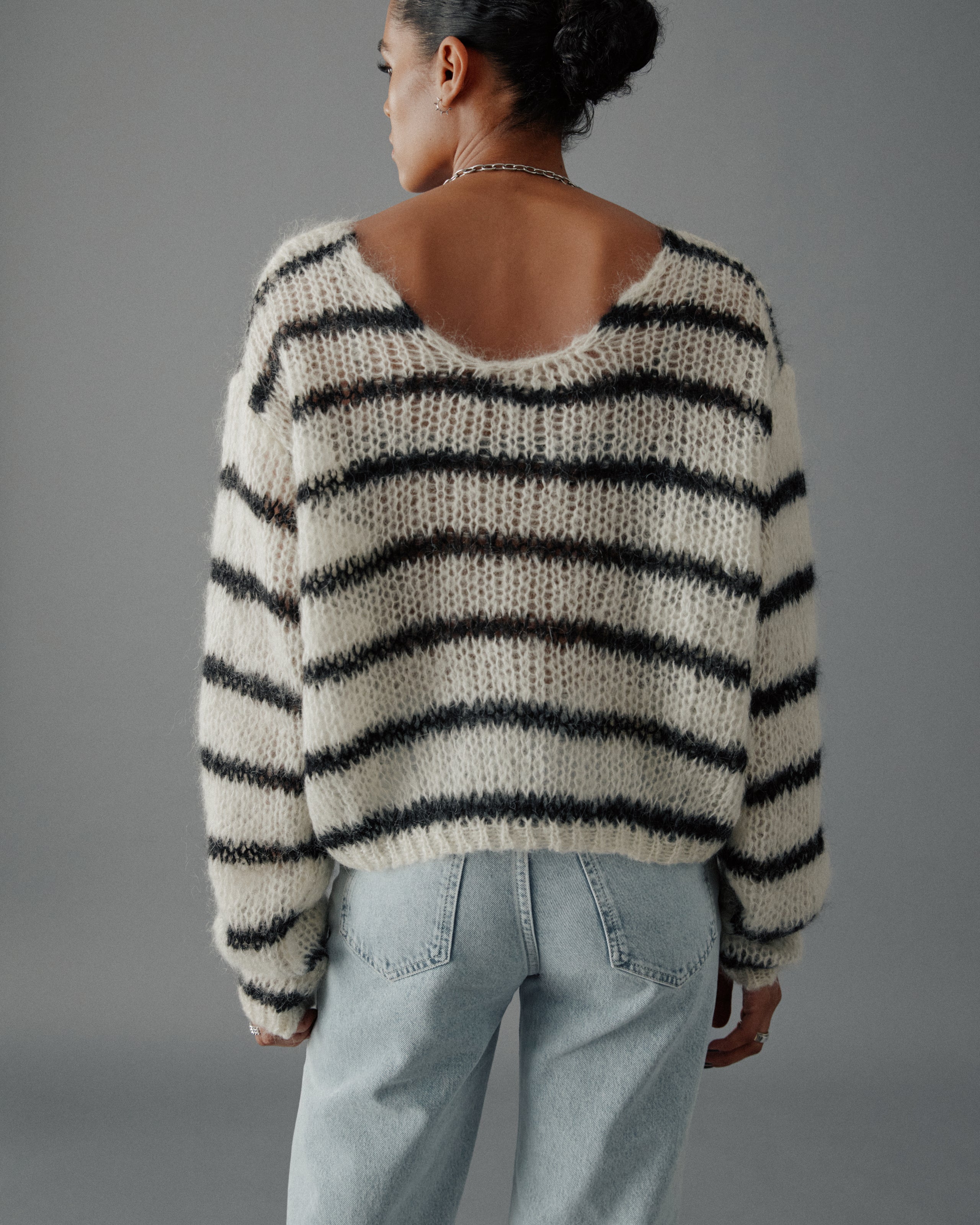 The Striped Mohair Knitted Sweater