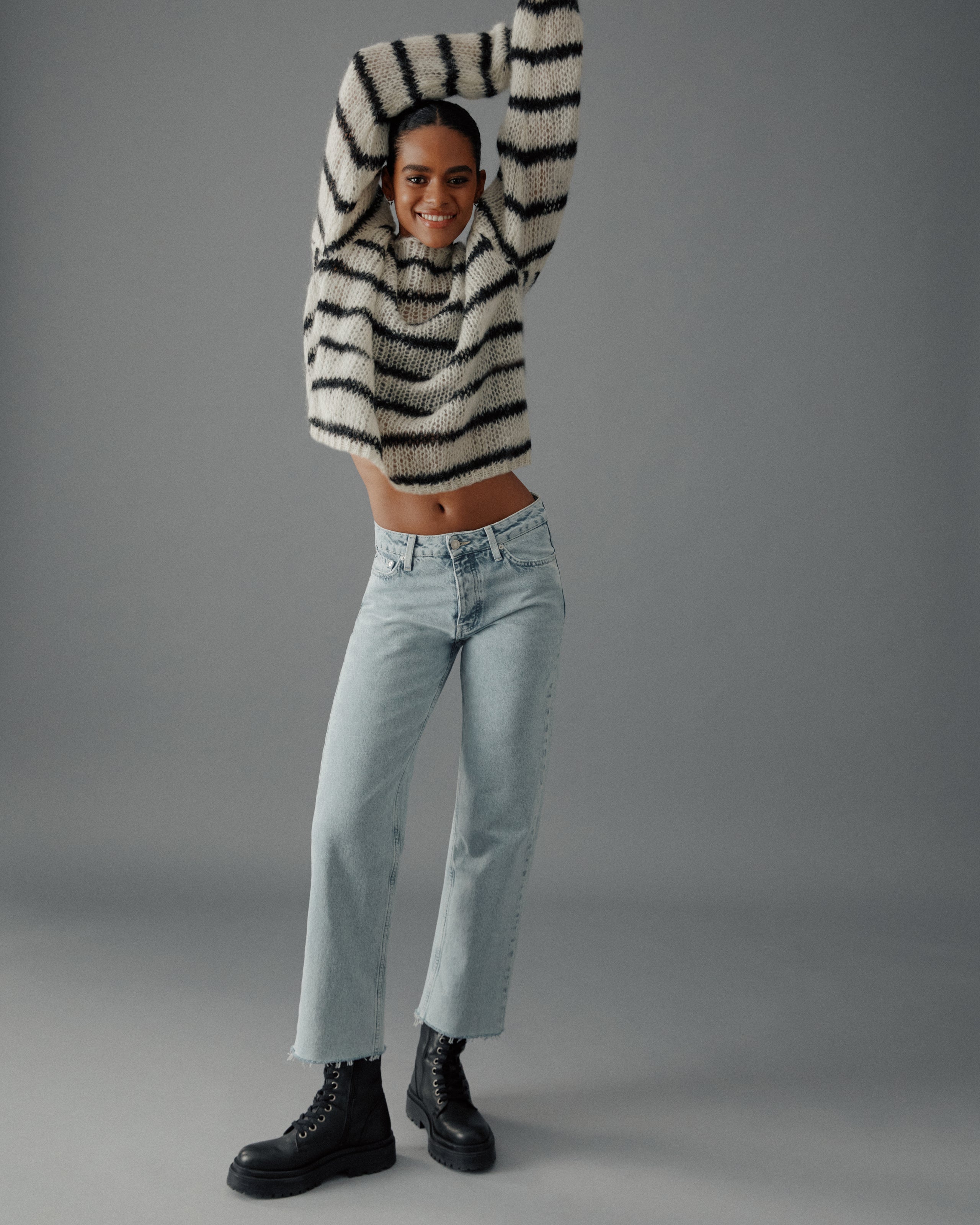 The Striped Mohair Knitted Sweater