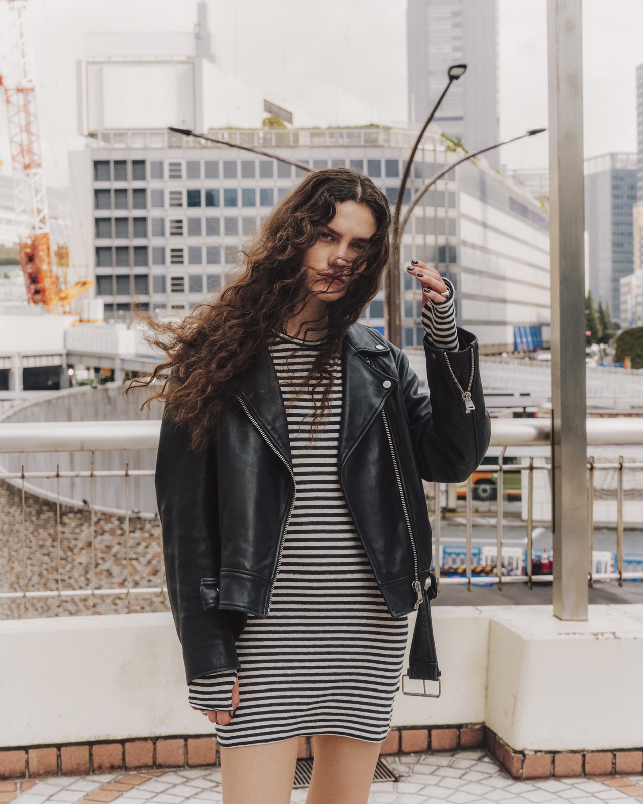 The Striped Short Linen Longsleeve Dress