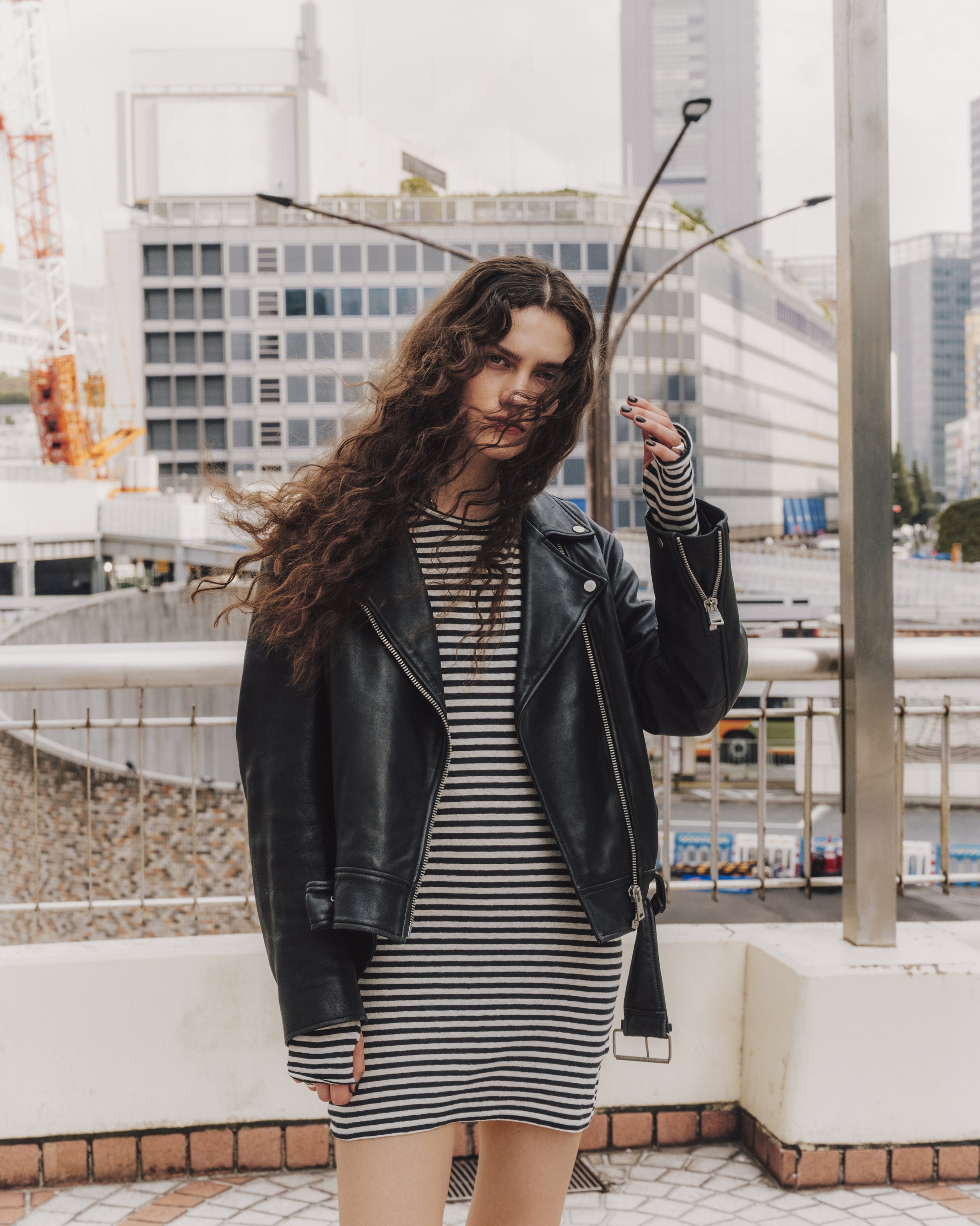 The Striped Short Linen Longsleeve Dress